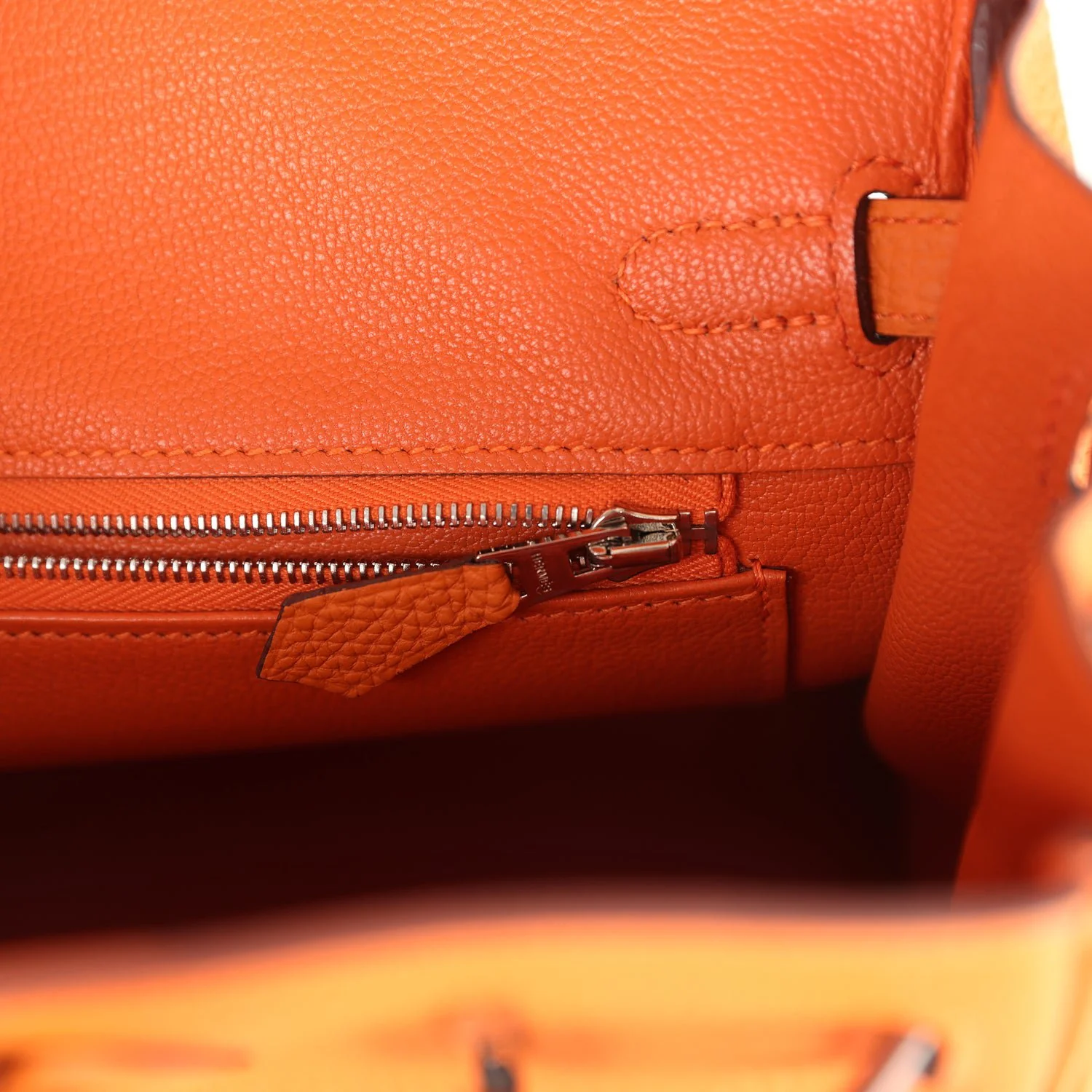 Replicate Hermes Birkin 25 Orange Togo Palladium Hardware(1:1 replica)