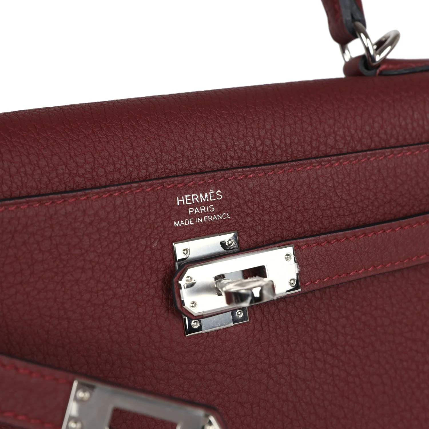 Replicate Hermes Kelly Retourne 25 Rouge H Togo Palladium Hardware(1:1 replica)