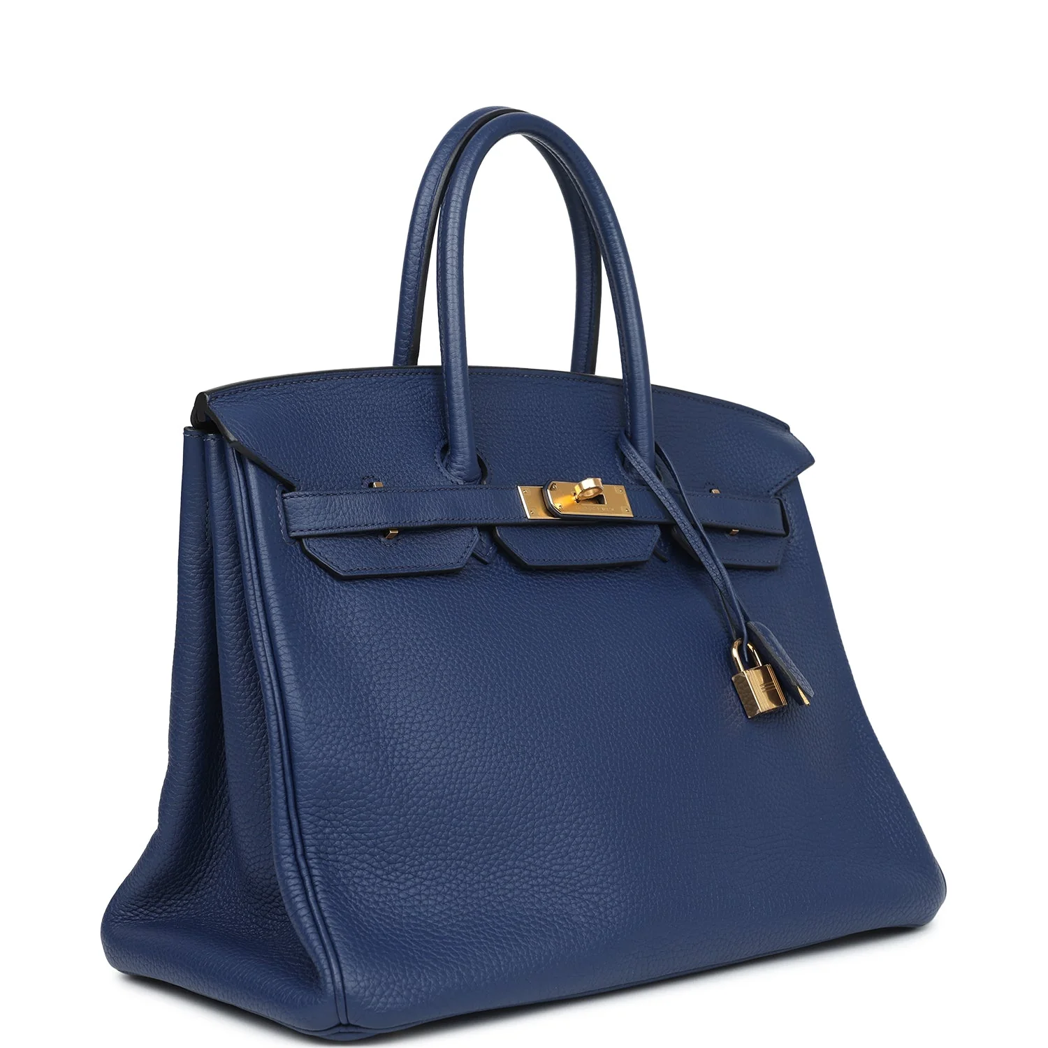 Replicate Hermes Birkin 35 Bleu Saphir Clemence Gold Hardware(1:1 replica)