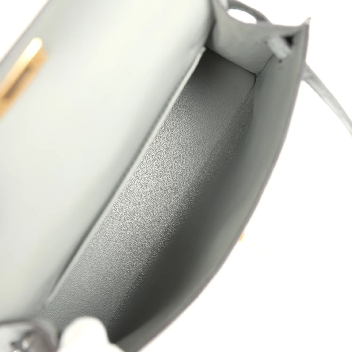 Replicate Hermes Kelly Sellier 20 Gris Ciment Matte Alligator Gold Hardware(1:1 replica)