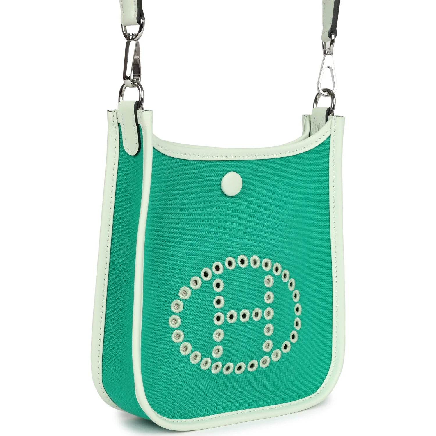 Replicate Hermes Neo Evelyne TPM Menthe Officier Canvas and Vert Fizz Swift Palladium Hardware(1:1 replica)