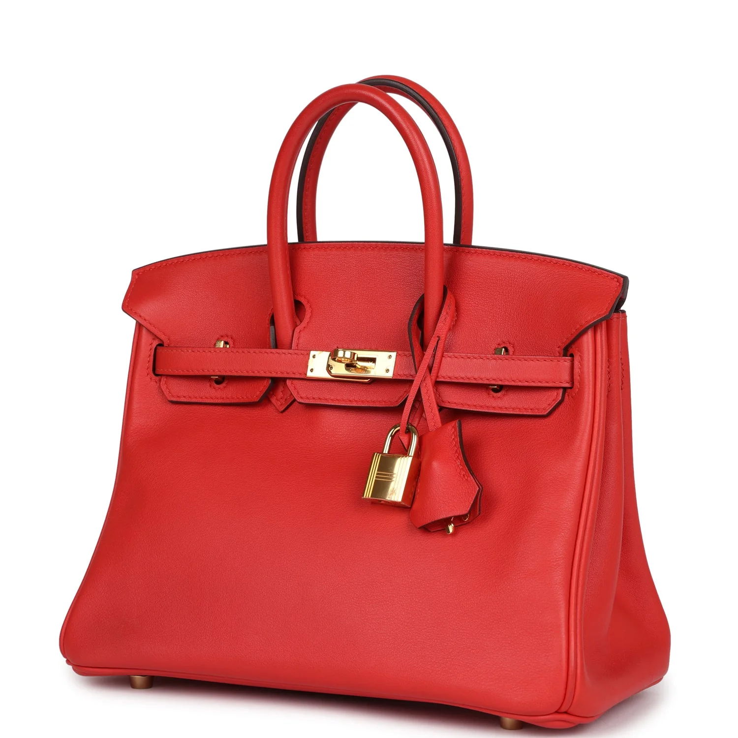 Replicate Hermes Birkin 25 Rouge Tomate Swift Gold Hardware(1:1 replica)