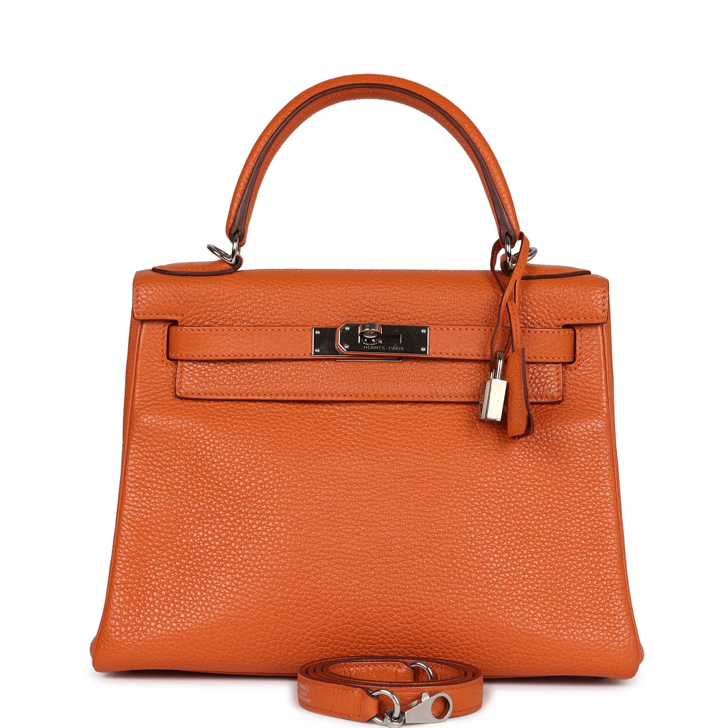 Replicate Hermes Kelly Retourne 28 Orange Togo Palladium Hardware(1:1 replica)