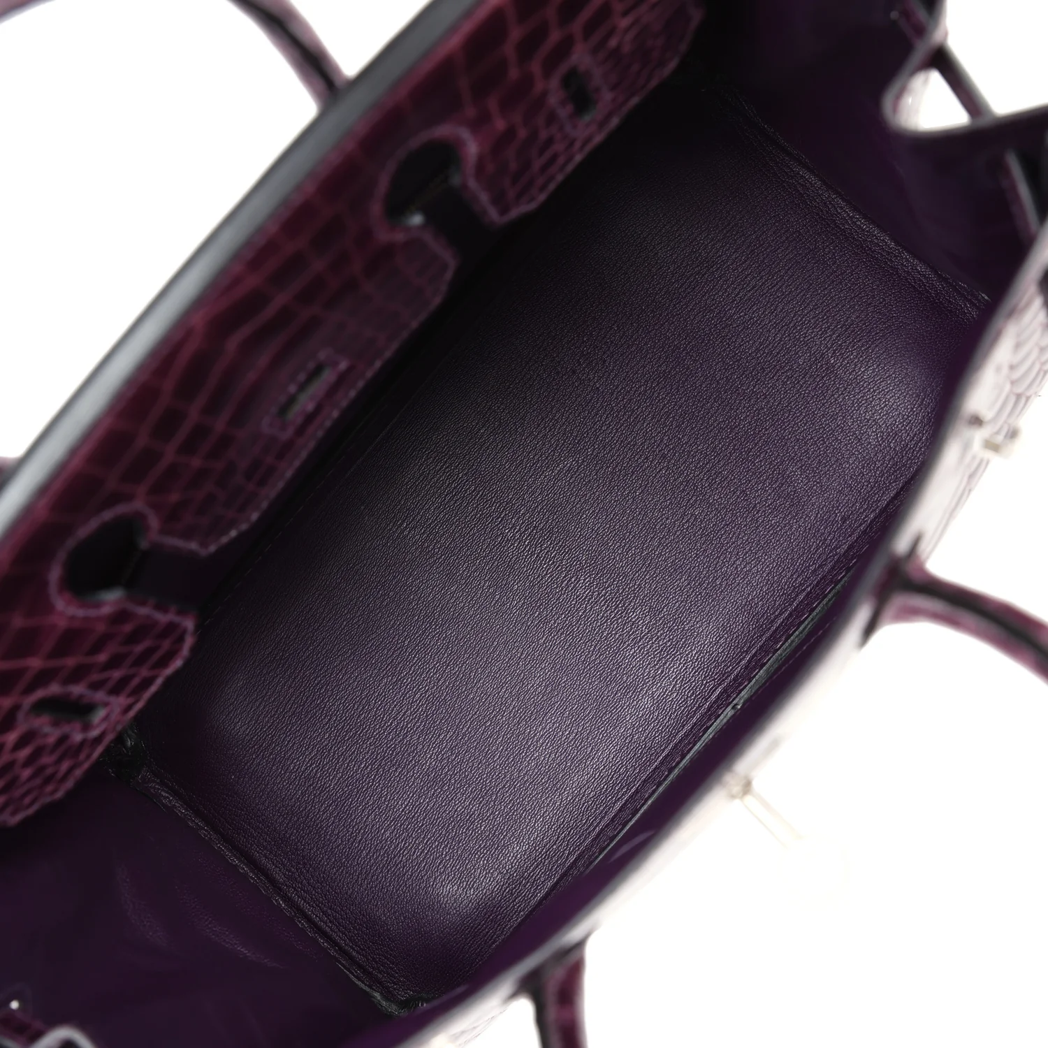 Replicate Hermes Birkin 30 Amethyst Shiny Niloticus Crocodile Palladium Hardware(1:1 replica)