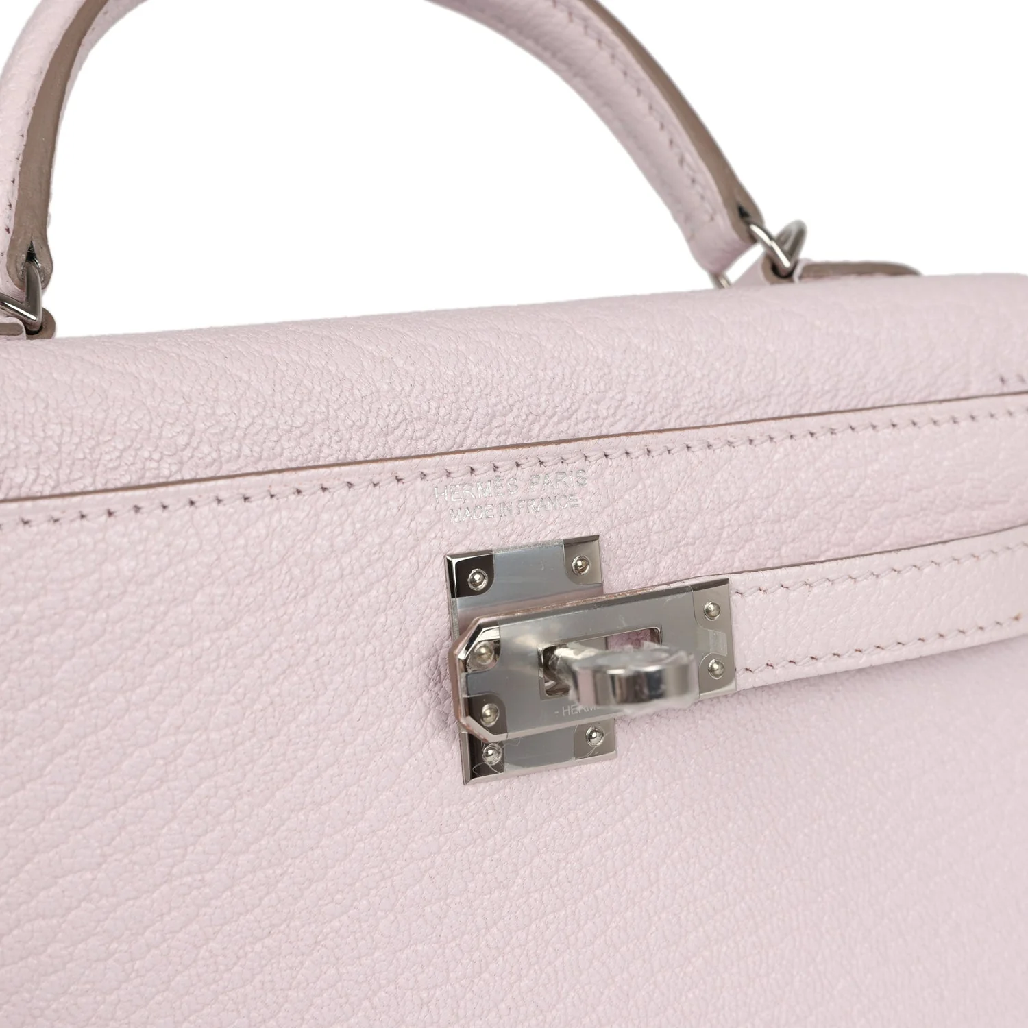 Replicate Hermes Kelly Sellier 20 Mauve Pale Chevre Palladium Hardware(1:1 replica)