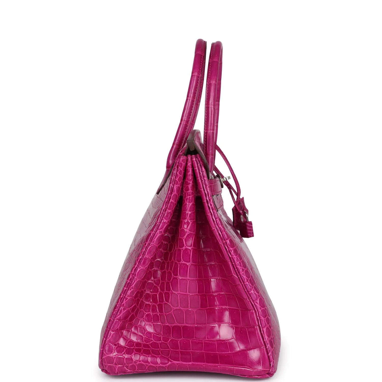 Replicate Hermes Birkin 35 Rose Sheherazade Shiny Porosus Crocodile Palladium Hardware(1:1 replica)