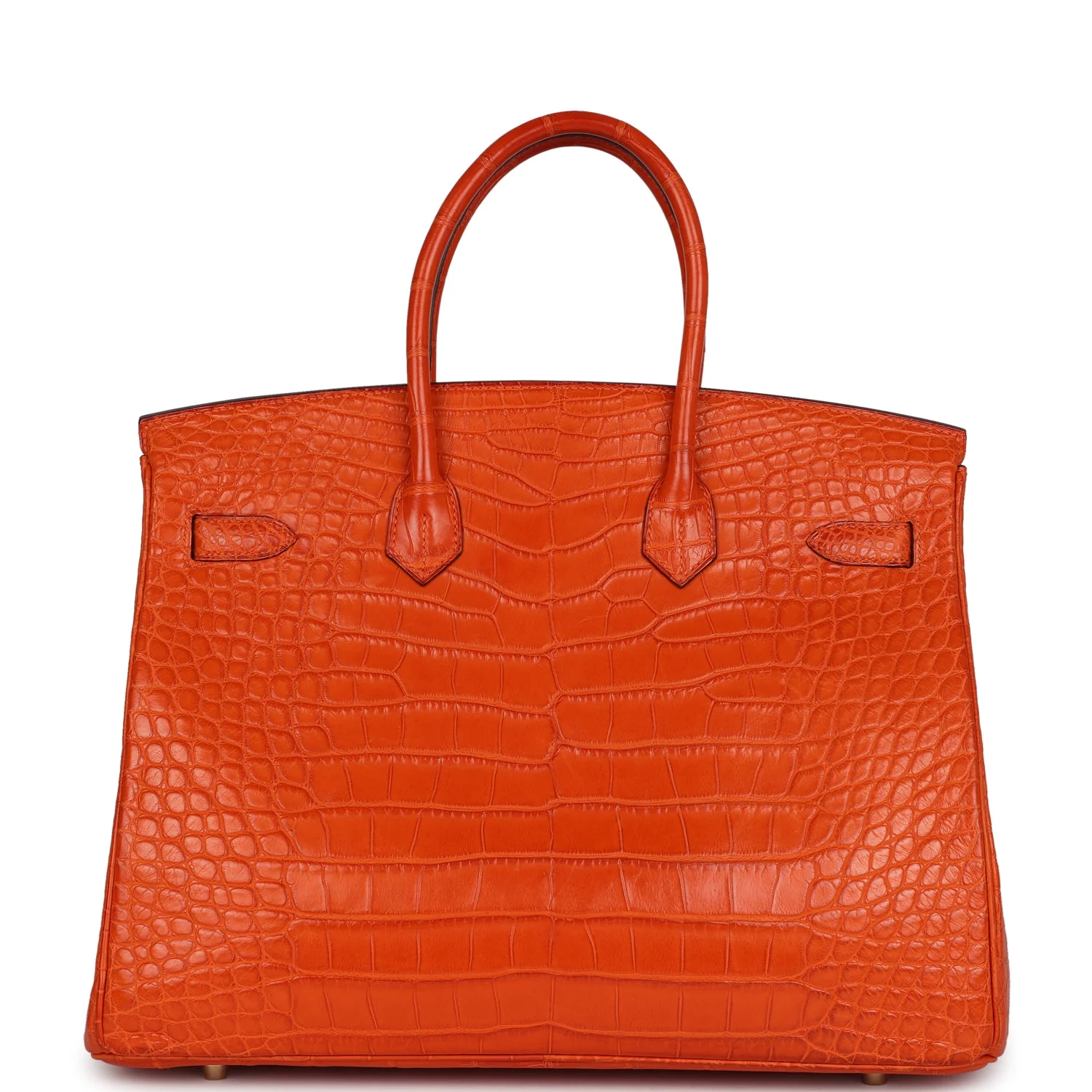 Replicate Hermes Birkin 35 Feu Matte Alligator Gold Hardware(1:1 replica)