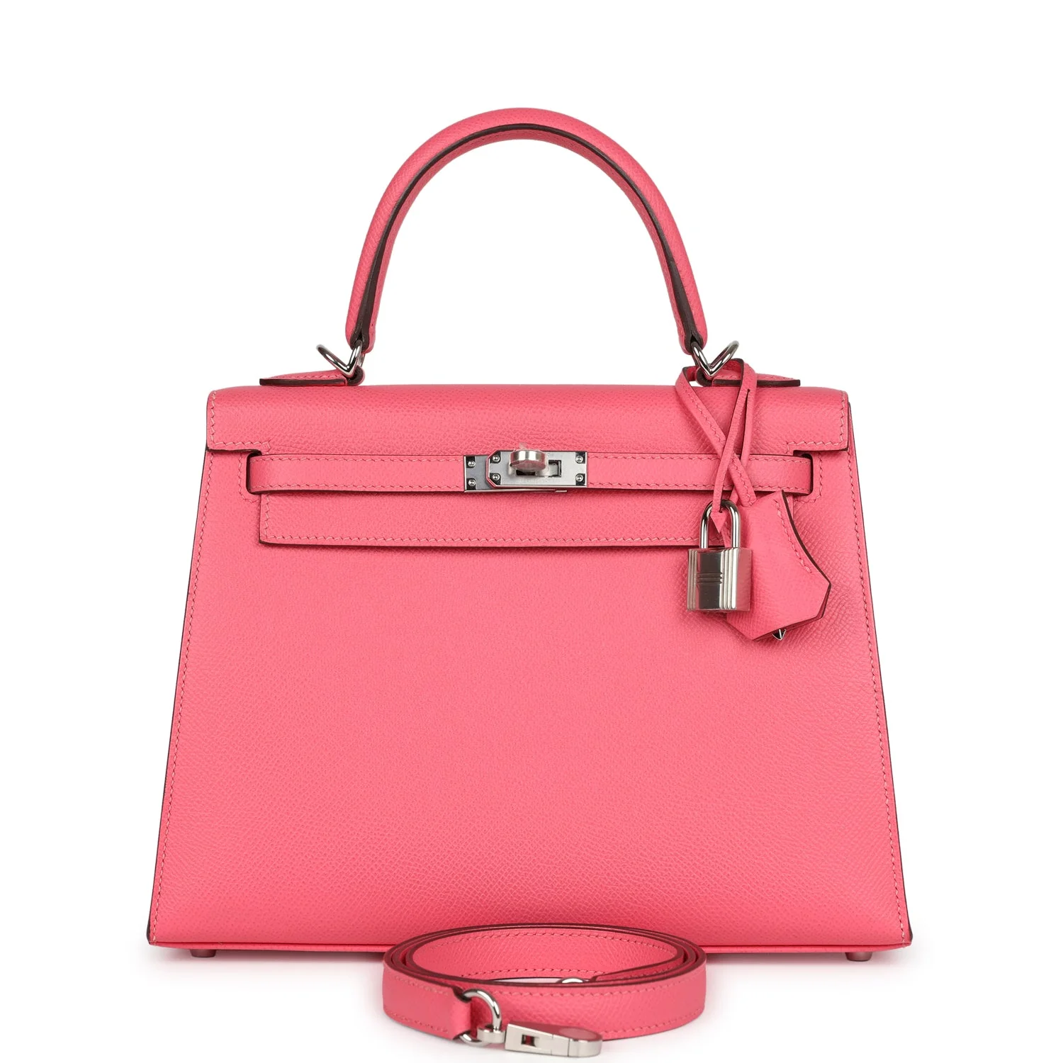 Replicate Hermes Kelly Sellier 25 Rose Azalee Epsom Palladium Hardware(1:1 replica)