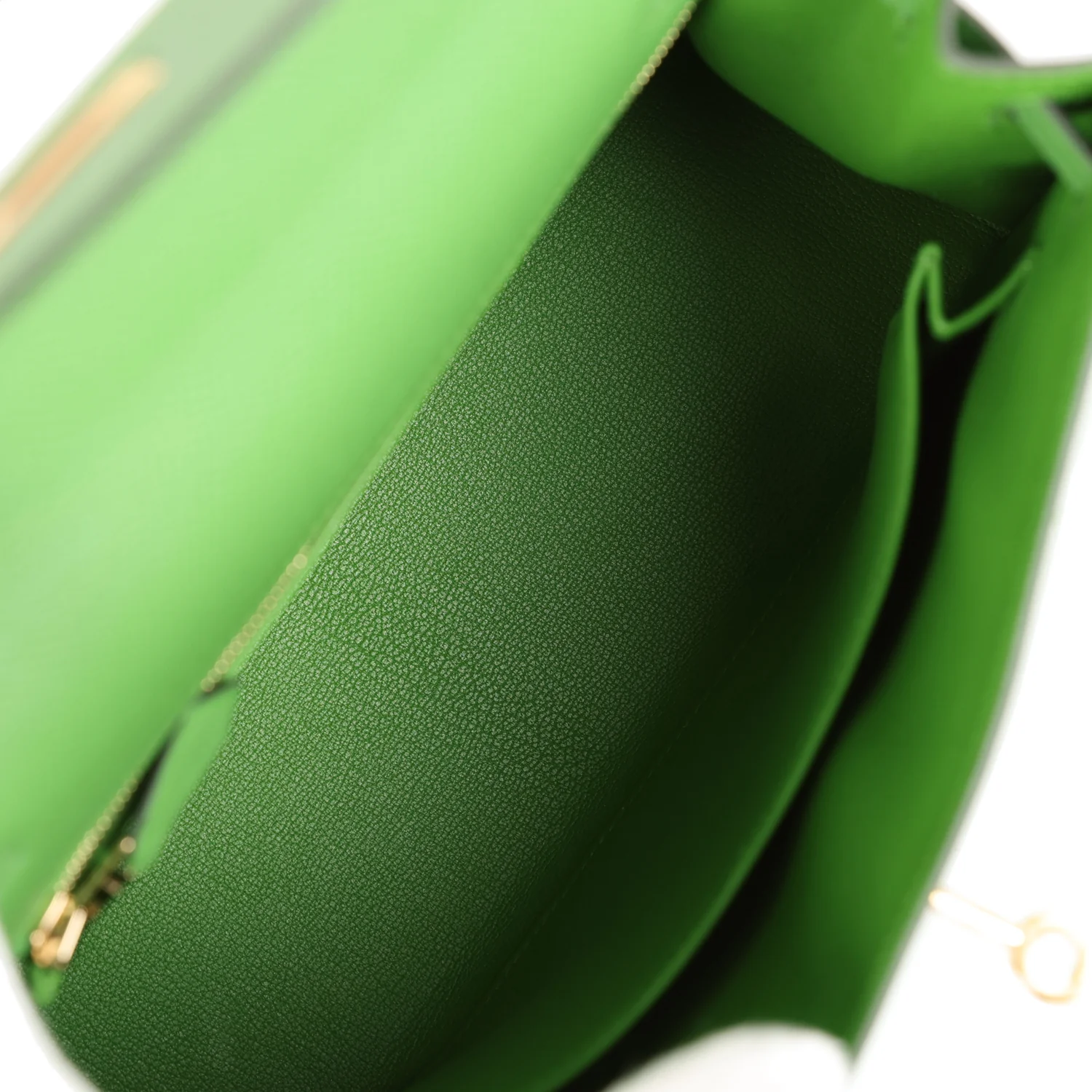 Replicate Hermes Kelly Sellier 25 Vert Yucca Epsom Gold Hardware(1:1 replica)