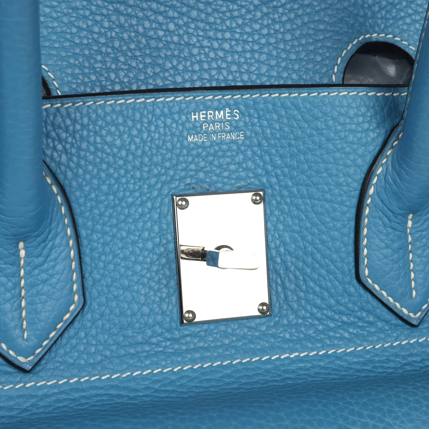Replicate Hermes Shoulder Birkin 42 JPG Blue Jean Clemence Palladium Hardware(1:1 replica)