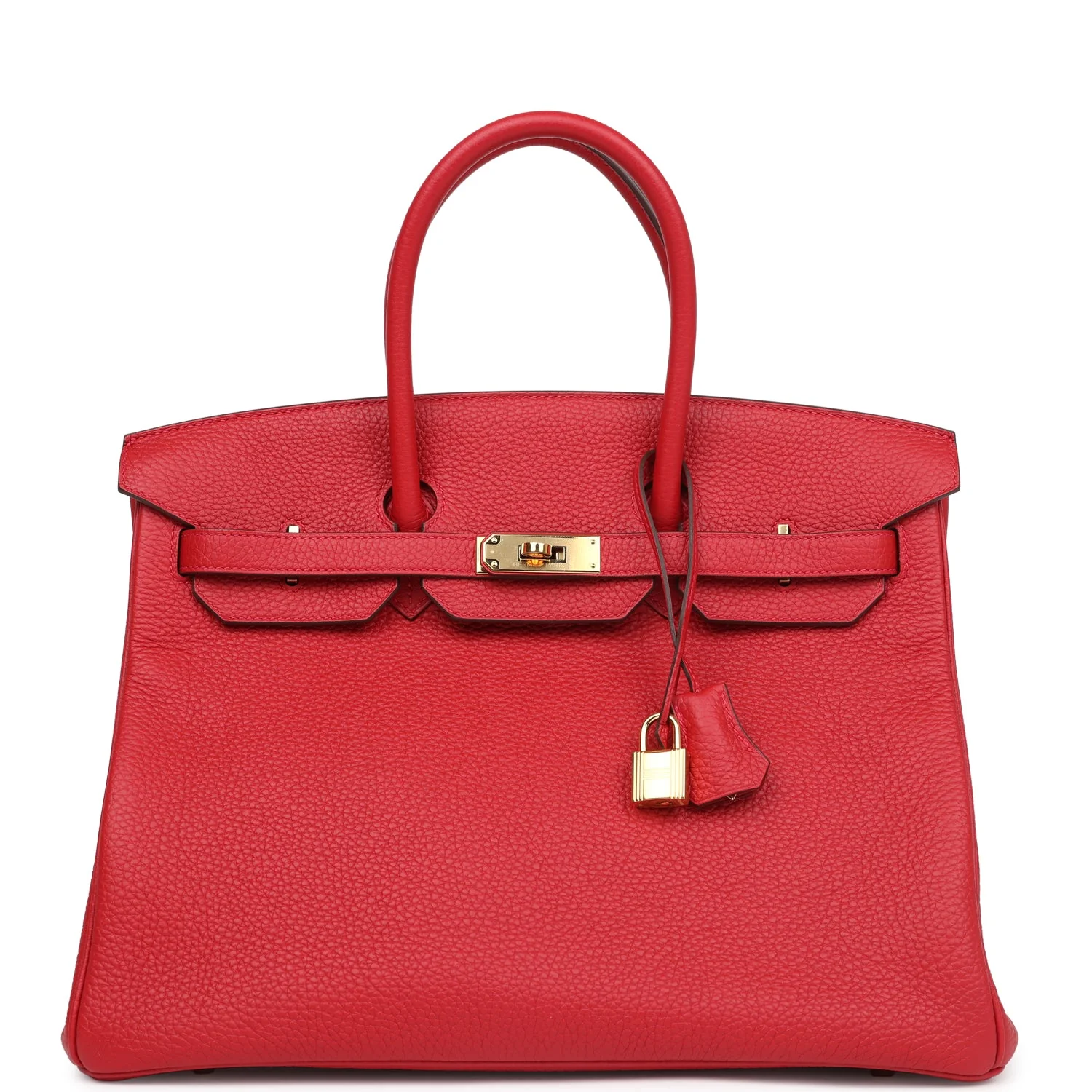 Replicate Hermes Birkin 35 Rouge Casaque Togo Gold Hardware(1:1 replica)
