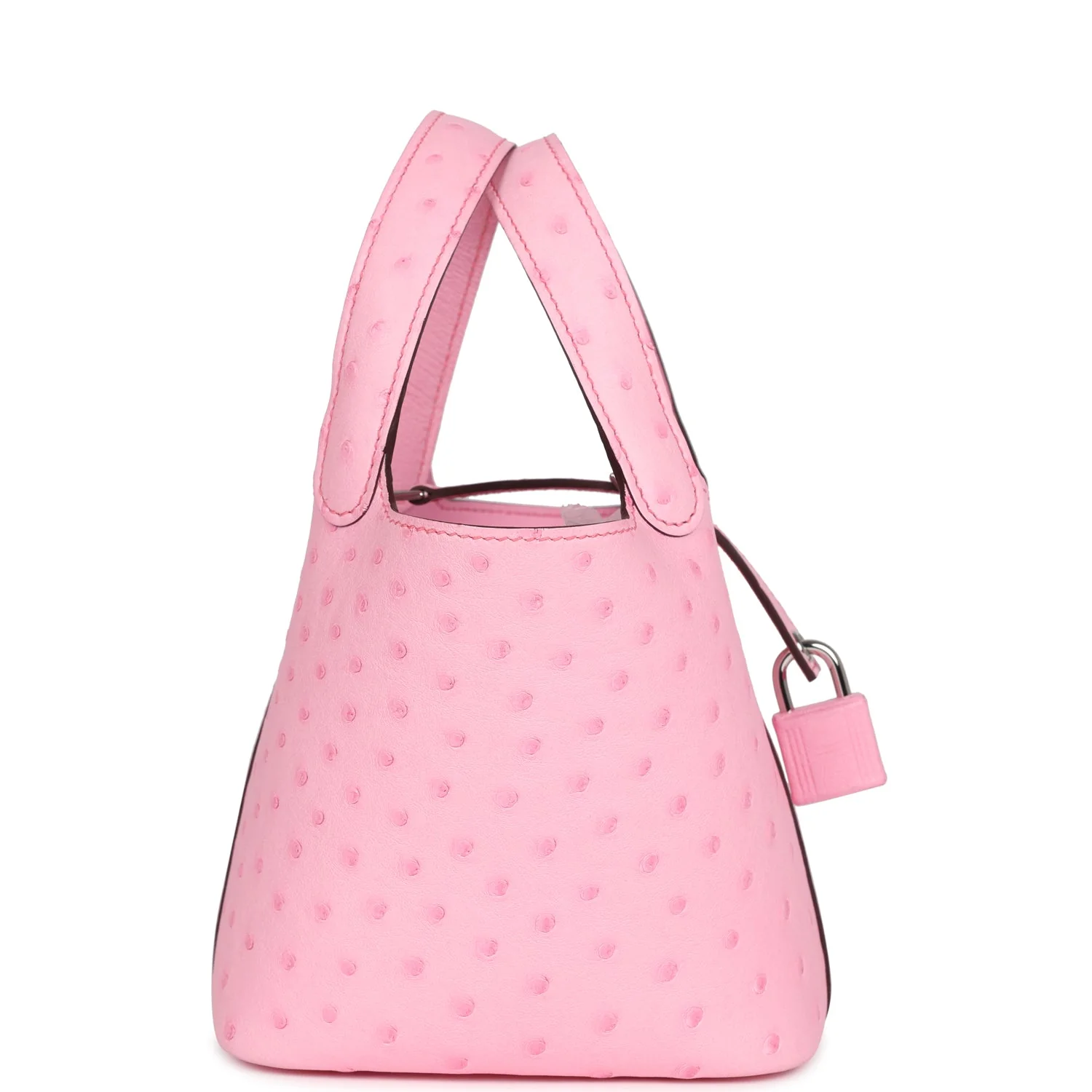 Replicate Hermes Micro Picotin Lock 14 Bubblegum Ostrich Palladium Hardware(1:1 replica)