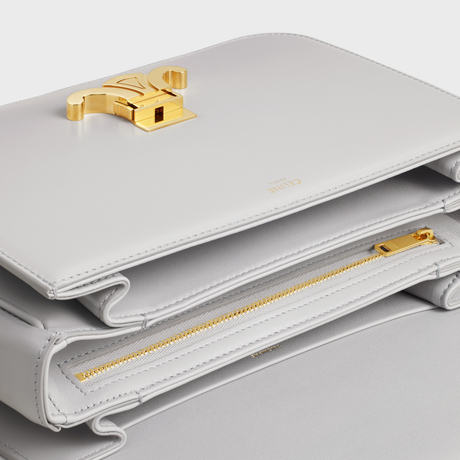 Replicate CLASSIQUE TRIOMPHE BAG IN SHINY CALFSKIN CLOUDY GREY(1:1 replica)