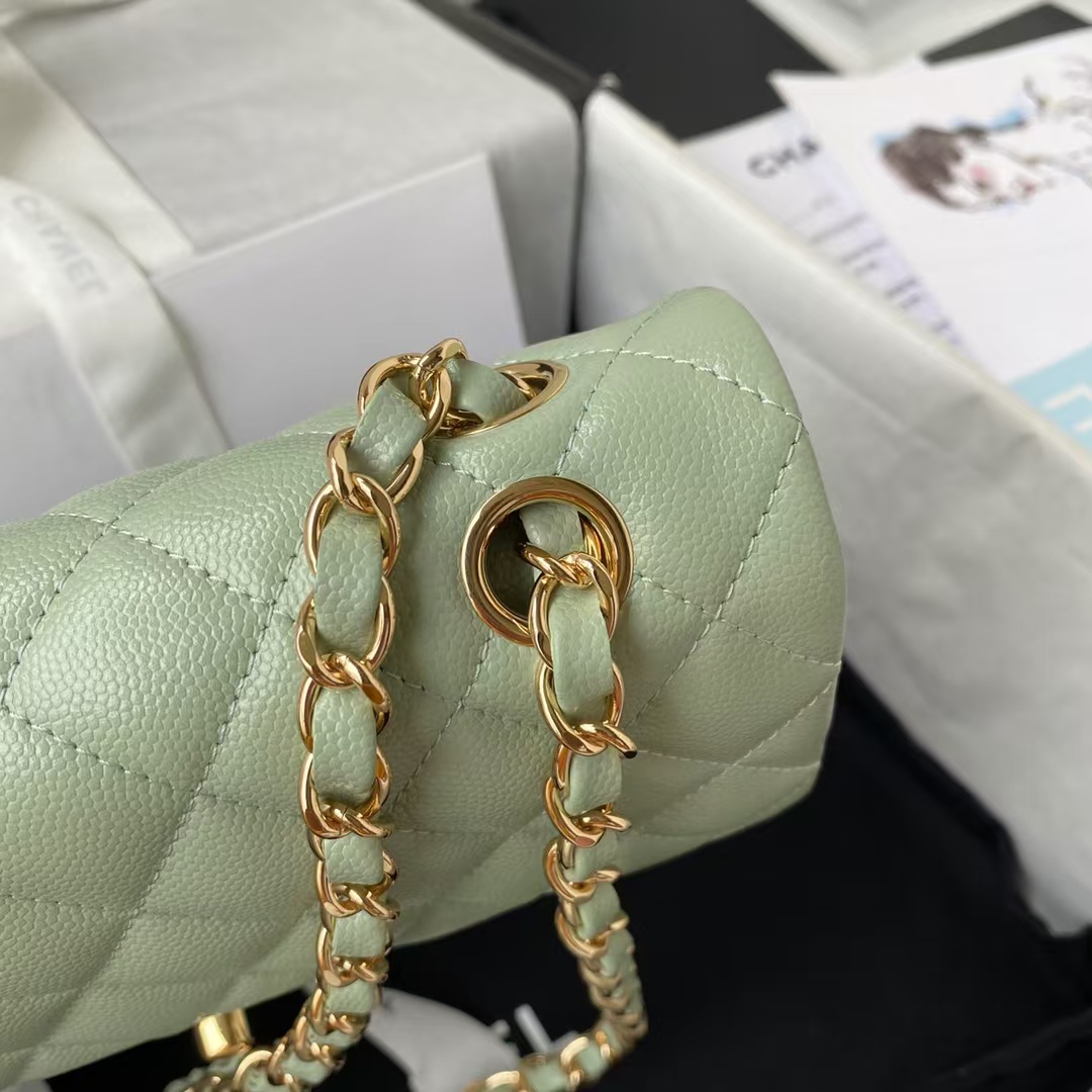 Replicate Chanel Small Classic Handbag Caviar Gold Hardware(1:1 replica)