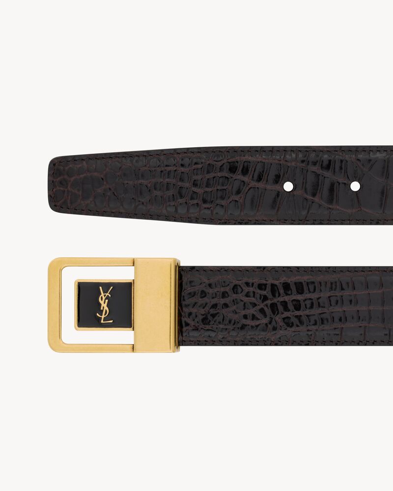 Replicate la 66 buckle belt in crocodile-embossed leather(1:1 replica)