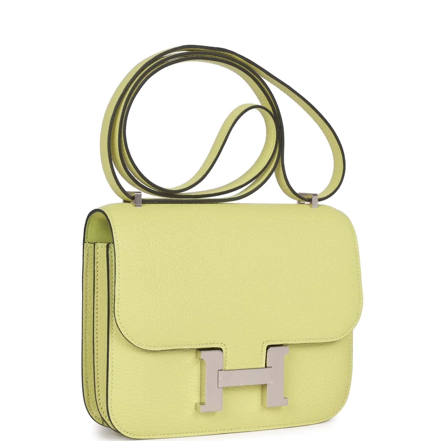 Replicate Hermes Constance 18 Jaune Bourgeon Chevre Palladium Hardware(1:1 replica)