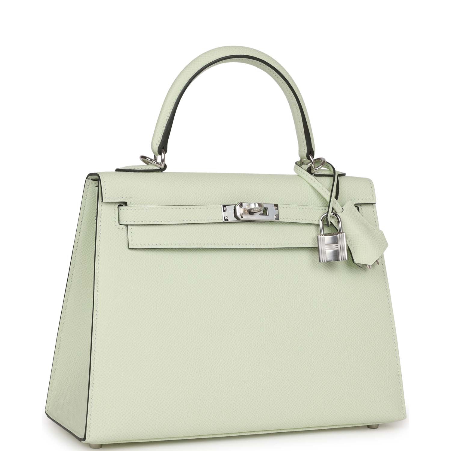 Replicate Hermes Kelly Sellier 25 Vert Fizz Epsom Palladium Hardware(1:1 replica)