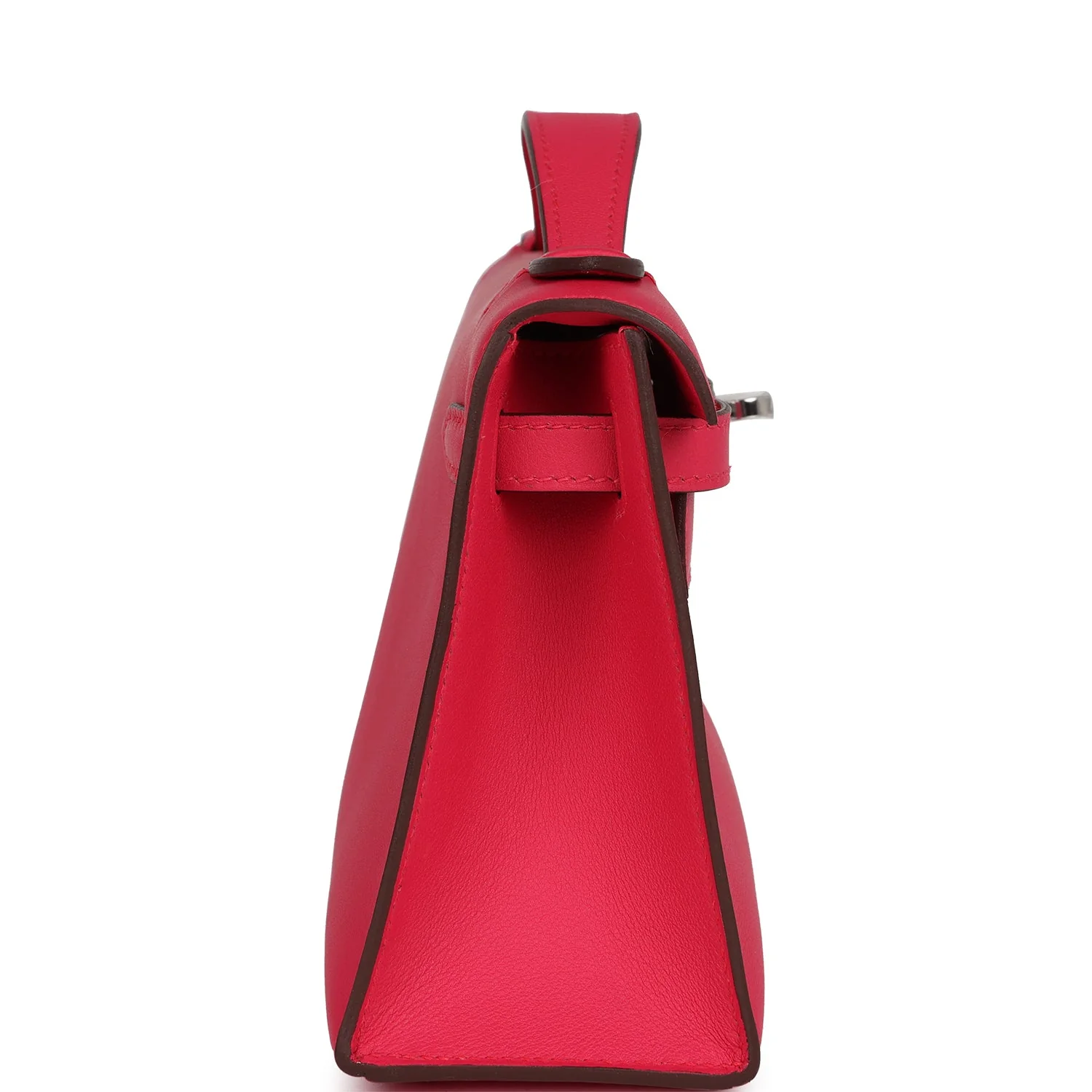 Replicate Hermes Kelly Pochette Rose Mexico Swift Palladium Hardware(1:1 replica)