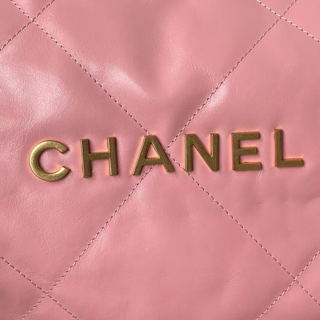 Replicate Chanel 22 AS3260 Small Bag Pink Calfskin Gold Hardware(1:1 replica)