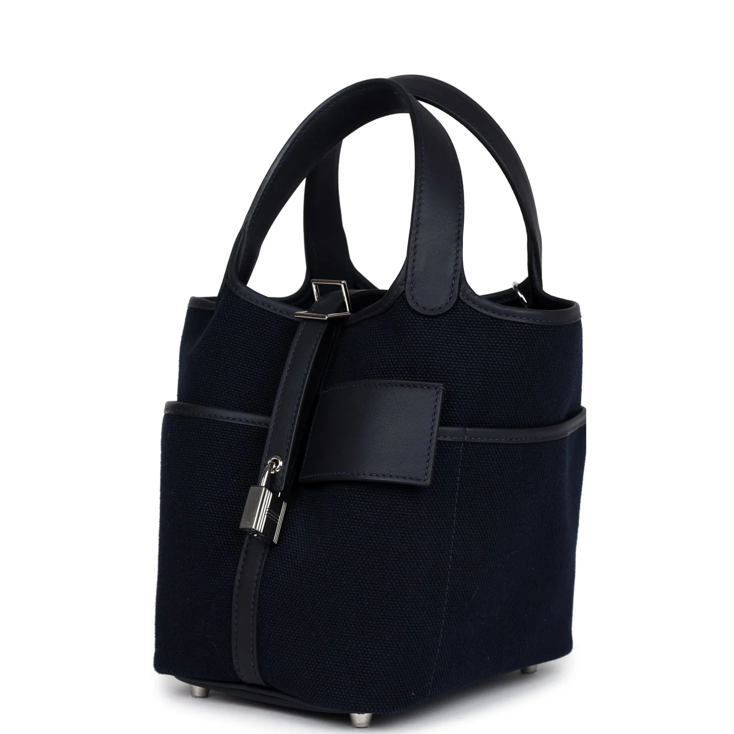 Replicate Hermes Picotin Cargo 18 Caban Swift and Black Toile Canvas Palladium Hardware(1:1 replica)