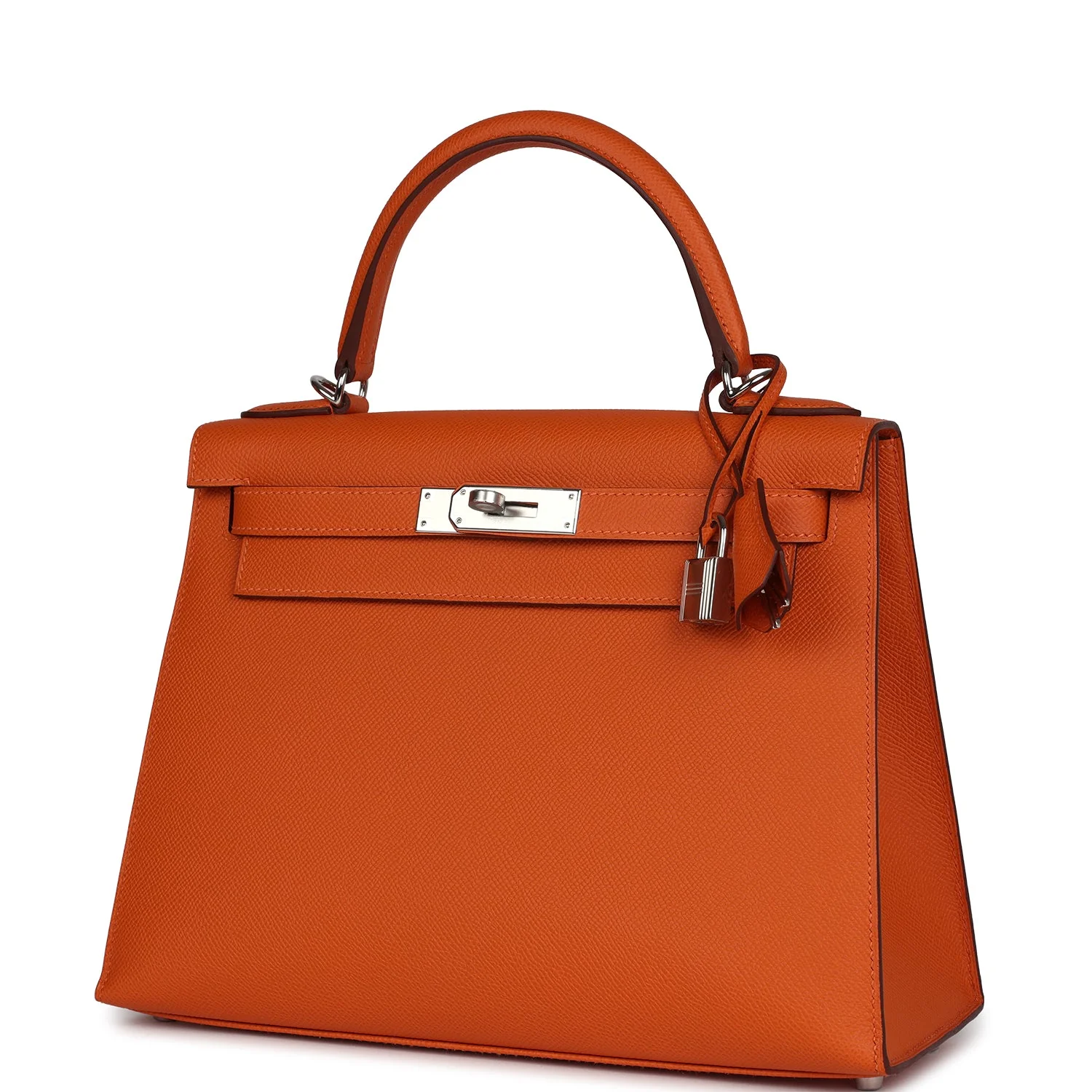 Replicate Hermes Kelly Sellier 28 Orange Epsom Palladium Hardware(1:1 replica)