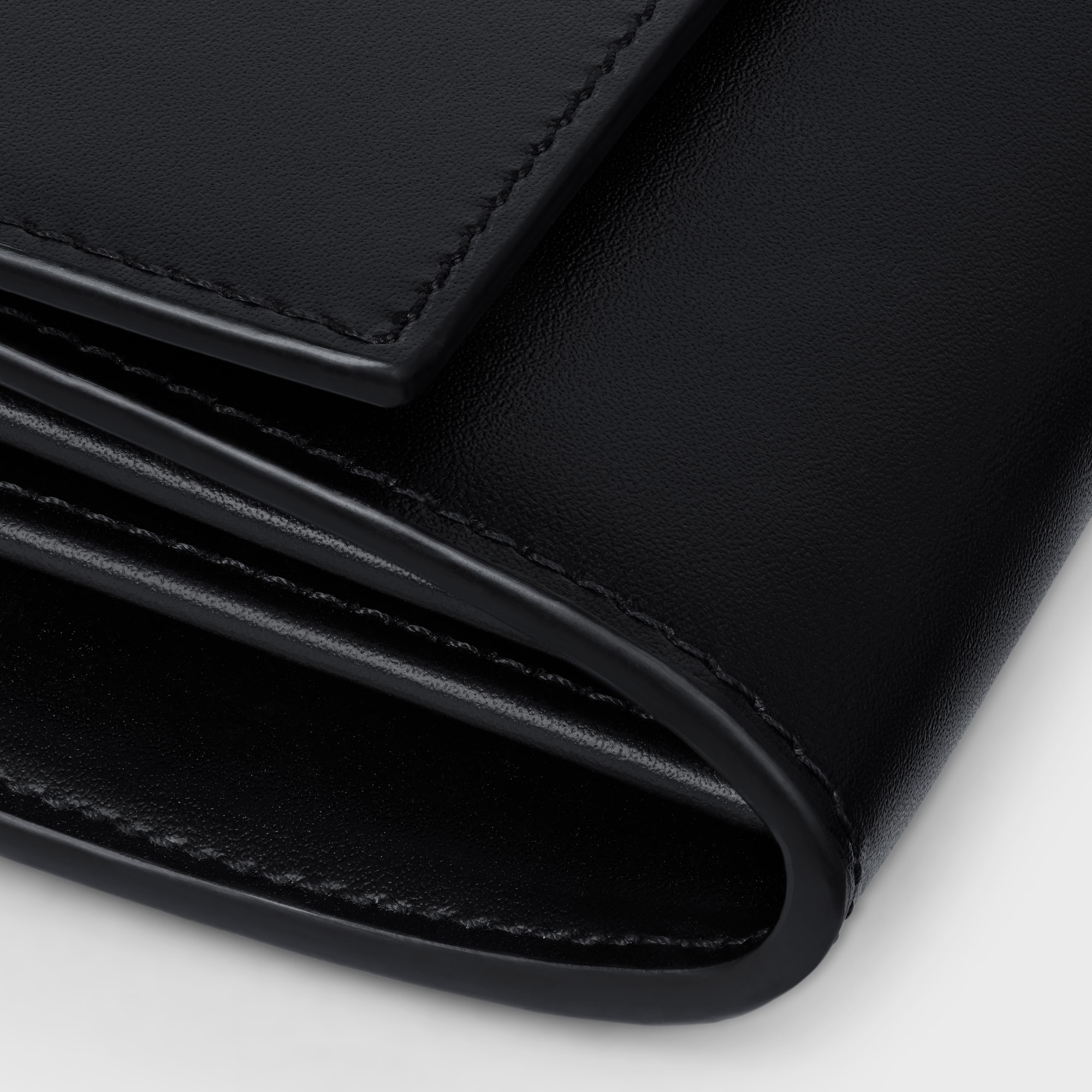Replicate LARGE WALLET 16 IN SATINATED CALFSKIN BLACK(1:1 replica)