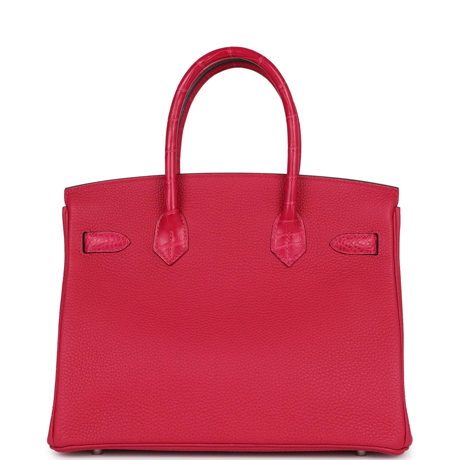 Replicate Hermes Birkin 30 Framboise Matte Alligator Togo Touch Palladium Hardware(1:1 replica)