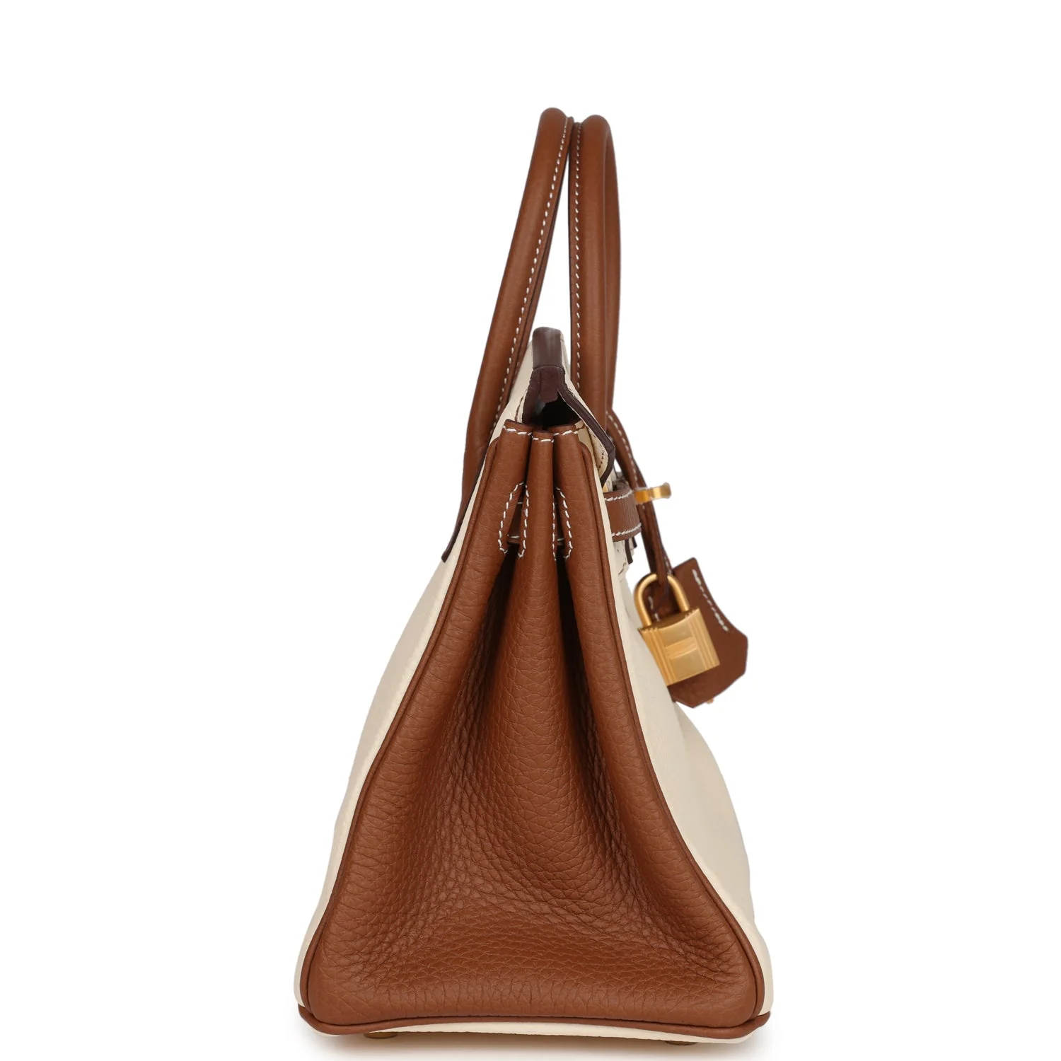 Replicate Hermes Special Order (HSS) Birkin 25 Nata and Gold Clemence Brushed Gold Hardware(1:1 replica)