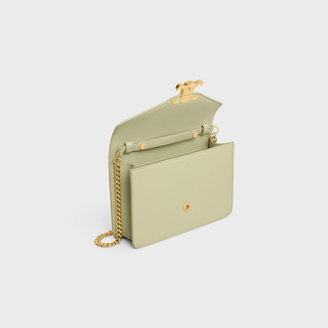 Replicate WALLET ON CHAIN MARGO IN SHINY CALFSKIN ALMOND GREEN(1:1 replica)