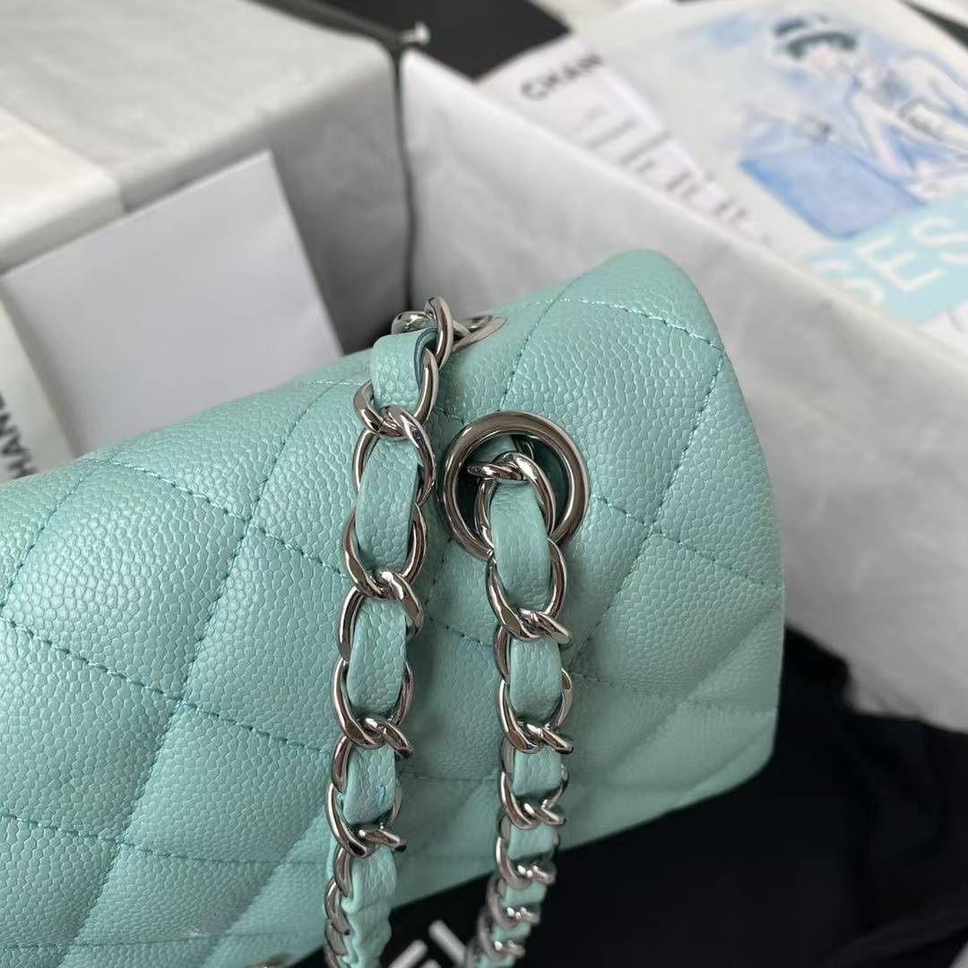Replicate Chanel Small Classic Handbag Caviar Silver Hardware(1:1 replica)