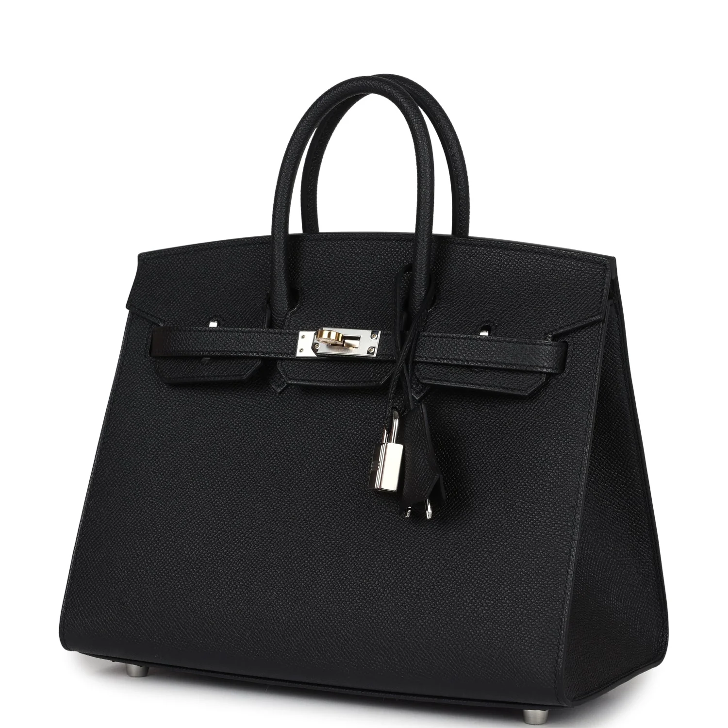Replicate Hermes Birkin Sellier 25 Black Epsom Electrum Hardware(1:1 replica)