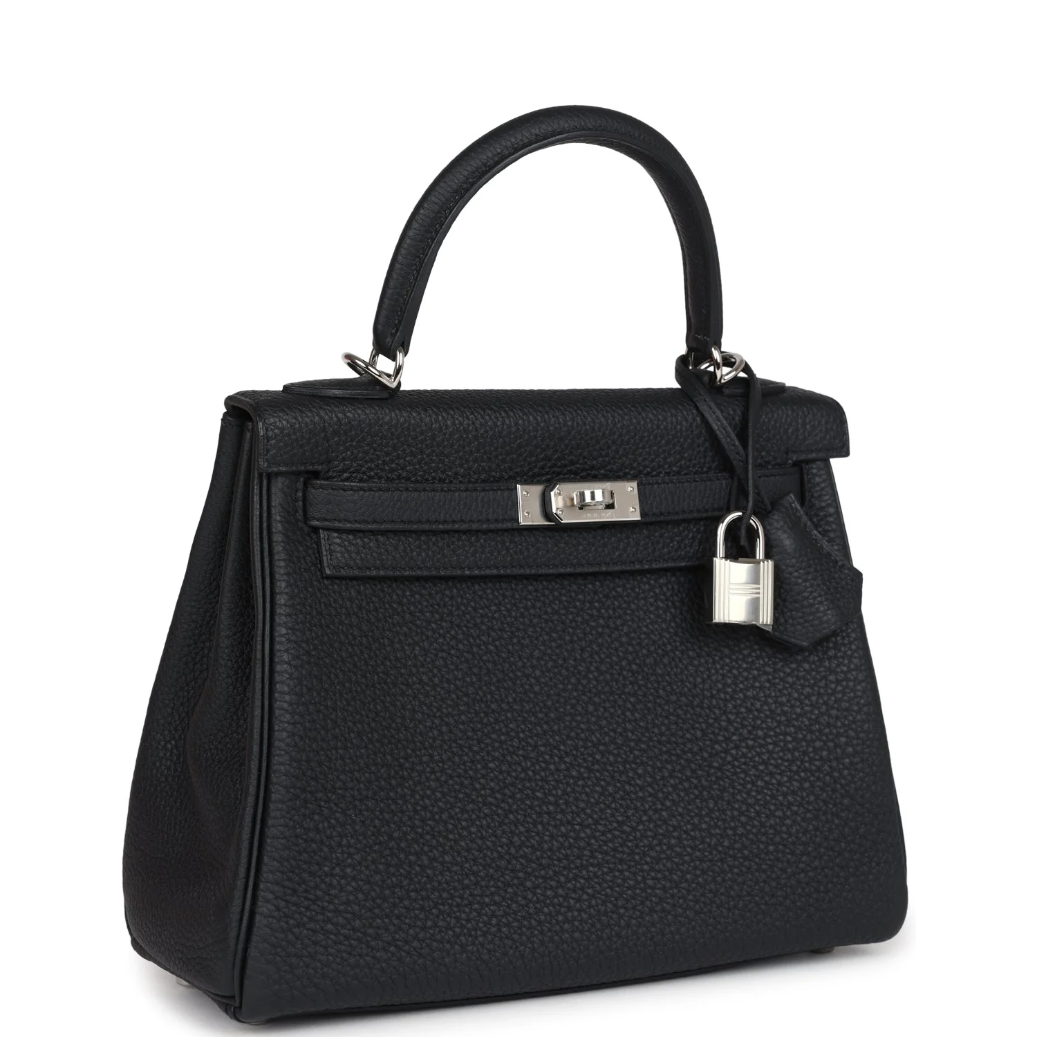 Replicate Hermes Kelly Retourne 25 Black Togo Palladium Hardware(1:1 replica)