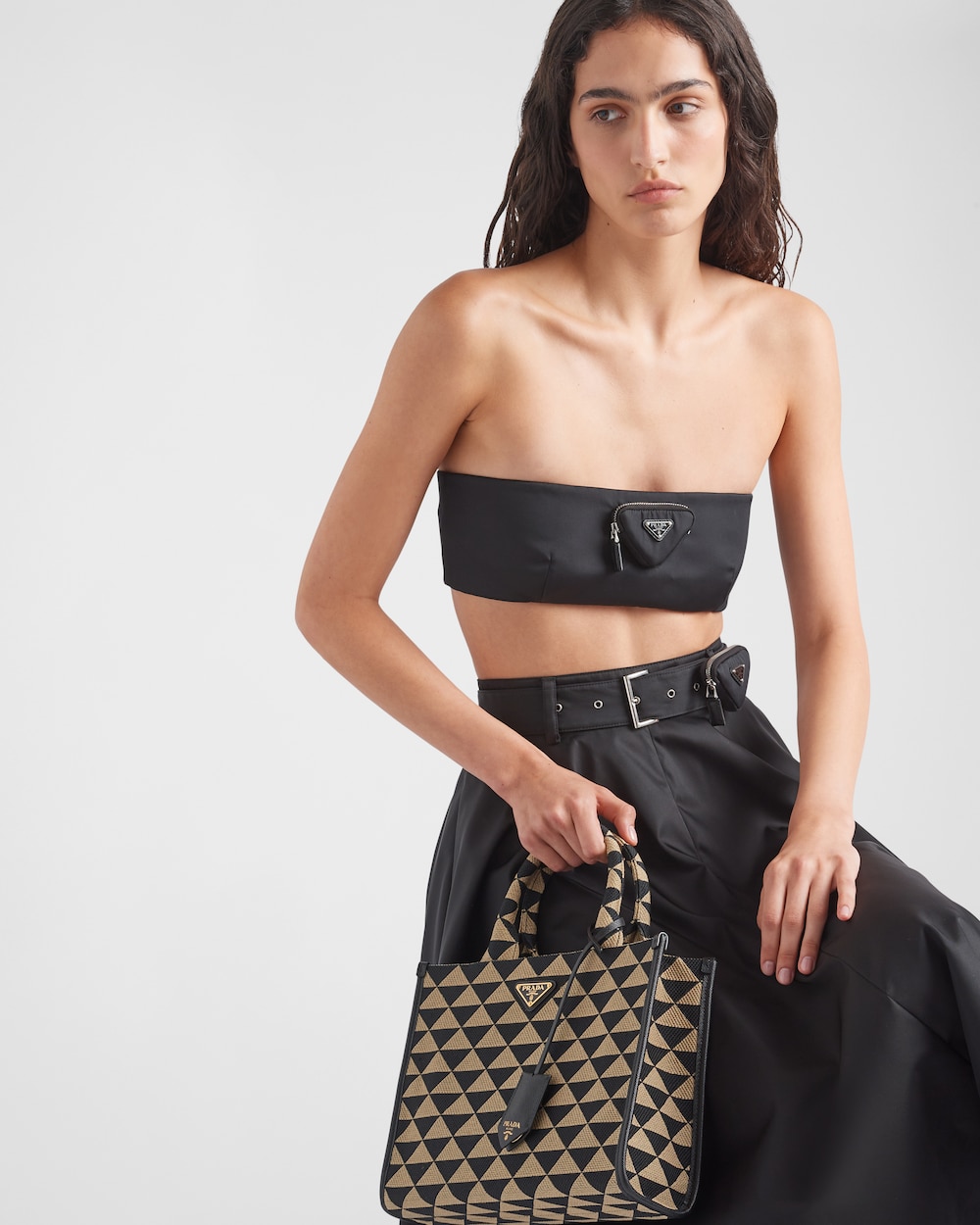 Replicate Small Prada Symbole Embroidered Fabric Handbag(1:1 replica)