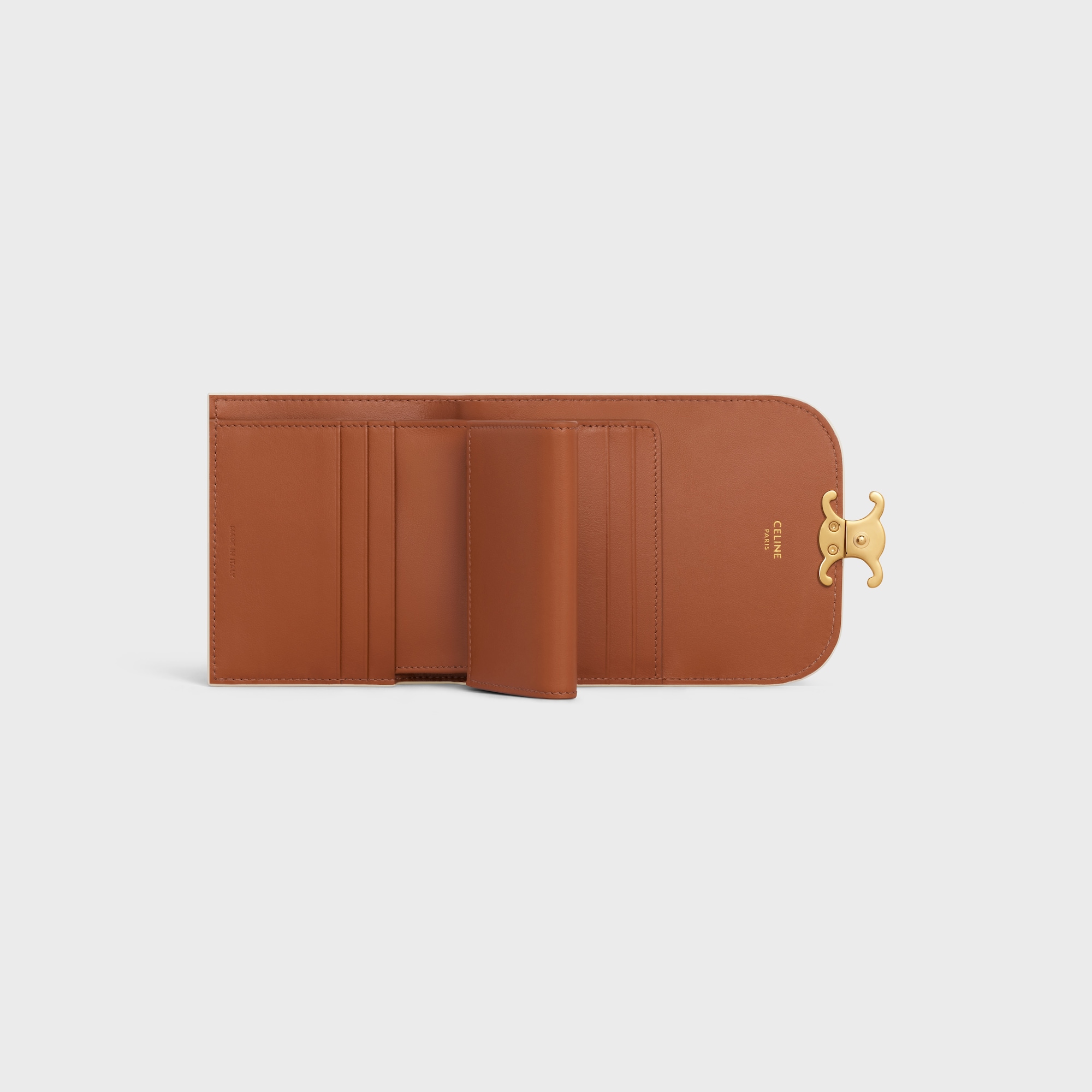 Replicate SMALL FLAP WALLET TRIOMPHE IN TRIOMPHE CANVAS TAN(1:1 replica)