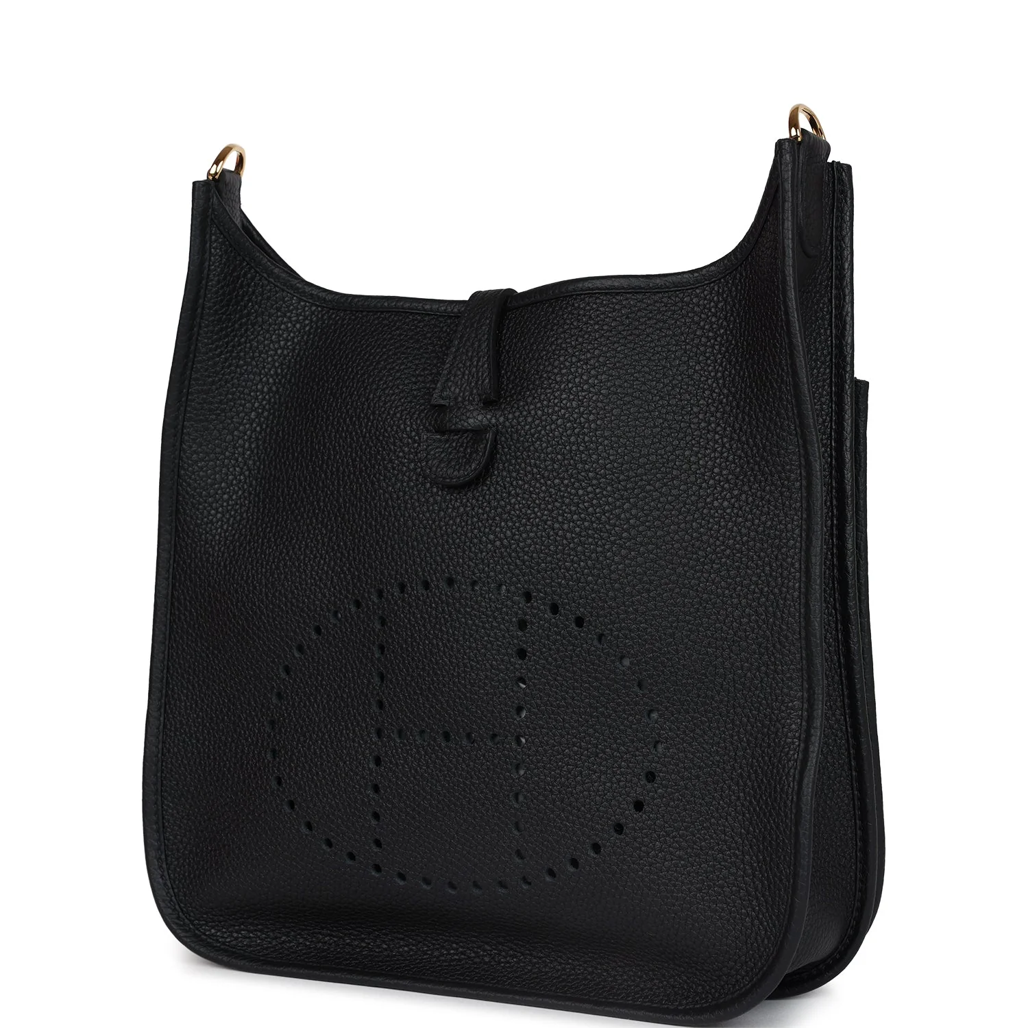 Replicate Hermes Evelyne III PM Black Clemence Gold Hardware(1:1 replica)