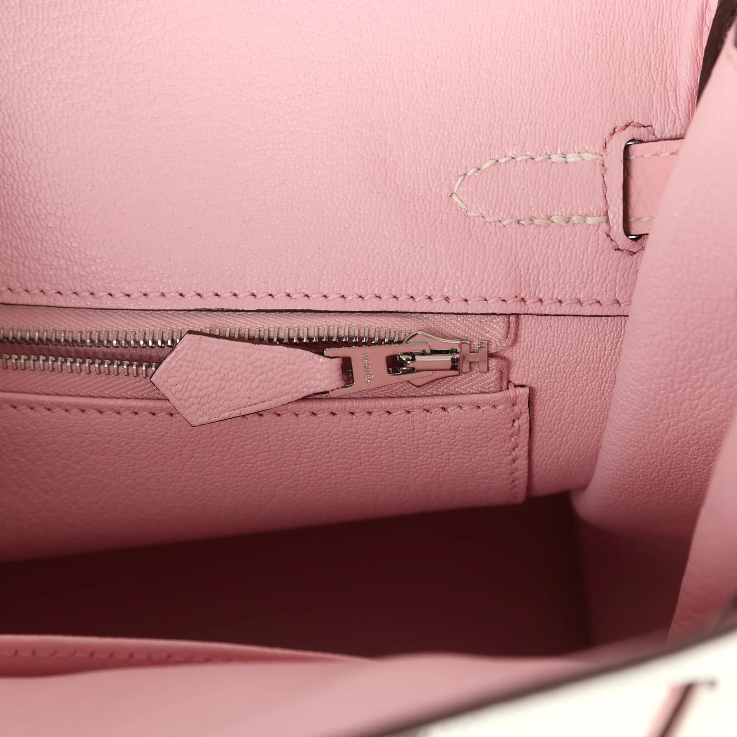 Replicate Hermes Special Order (HSS) Birkin 25 Rose Sakura and White Clemence Brushed Palladium Hardware(1:1 replica)