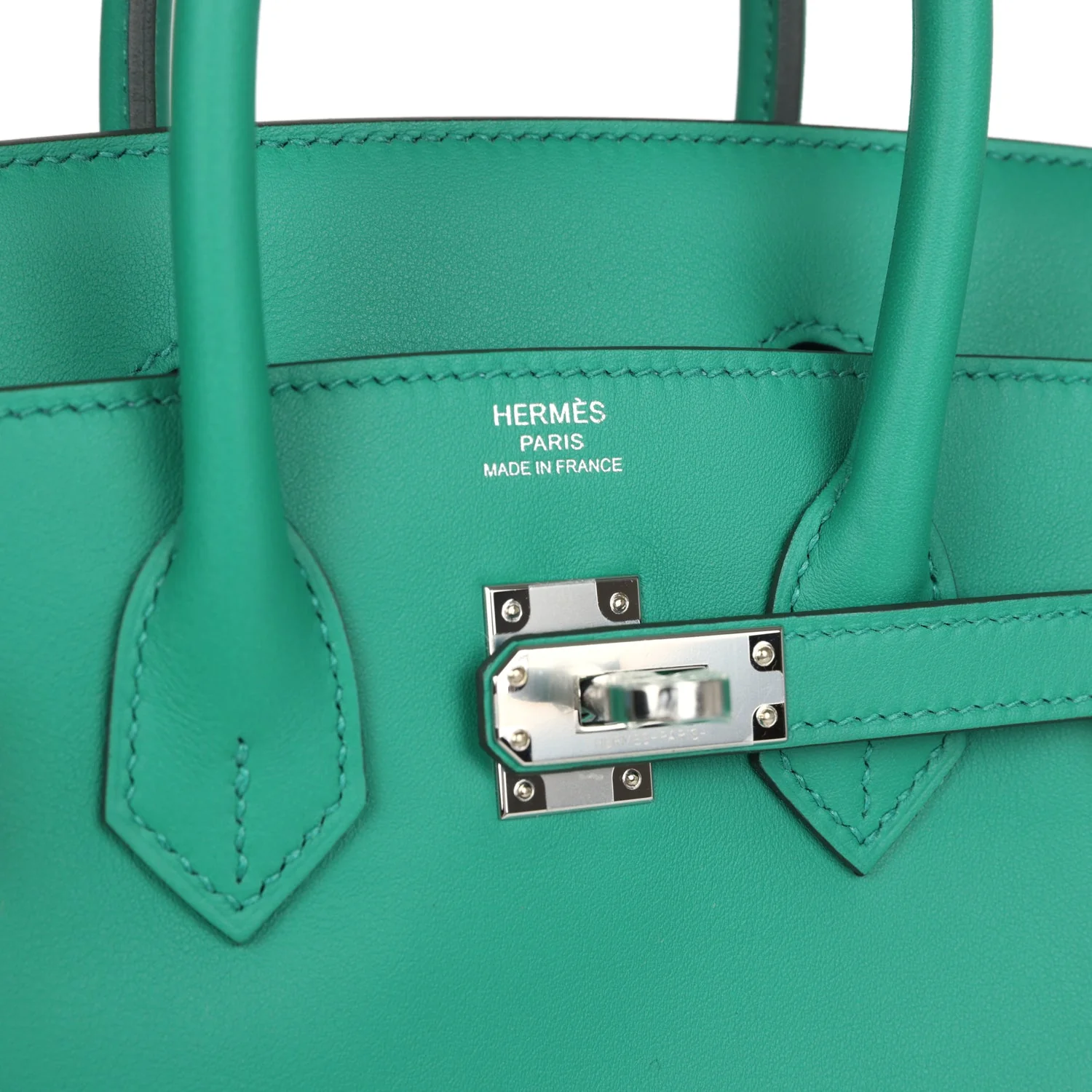 Replicate Hermes Birkin 25 Vert Vertigo Verso Swift Palladium Hardware(1:1 replica)