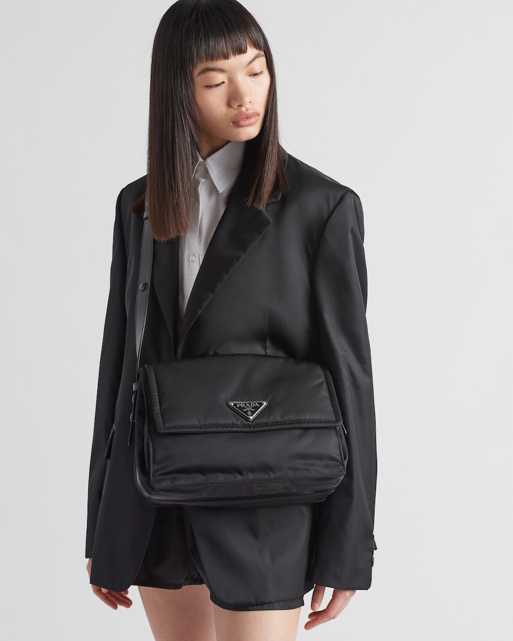 Replicate Medium Padded Re-Nylon Shoulder Bag(1:1 replica)