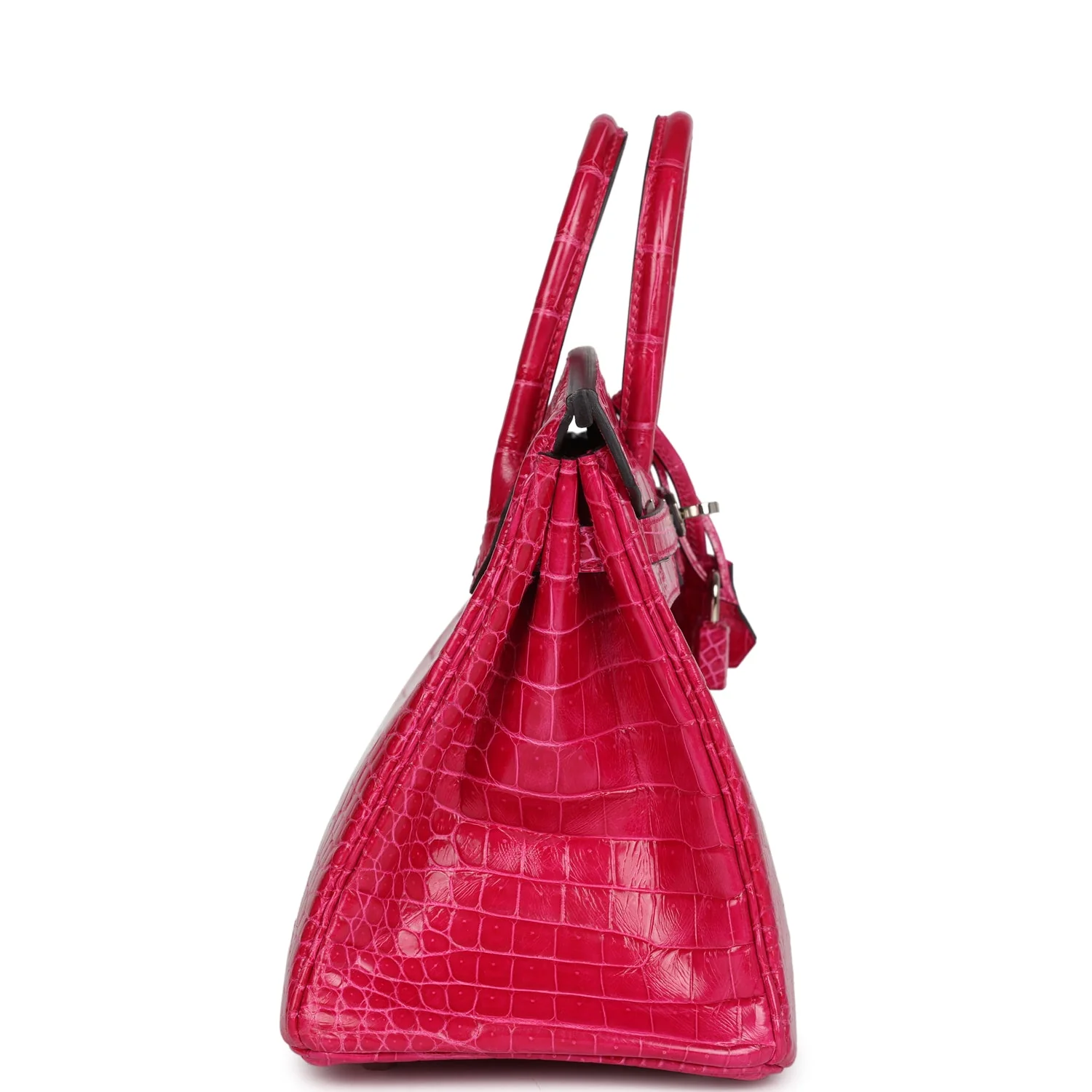 Replicate Hermes Birkin 25 Rose Mexico Shiny Porosus Crocodile Palladium Hardware(1:1 replica)