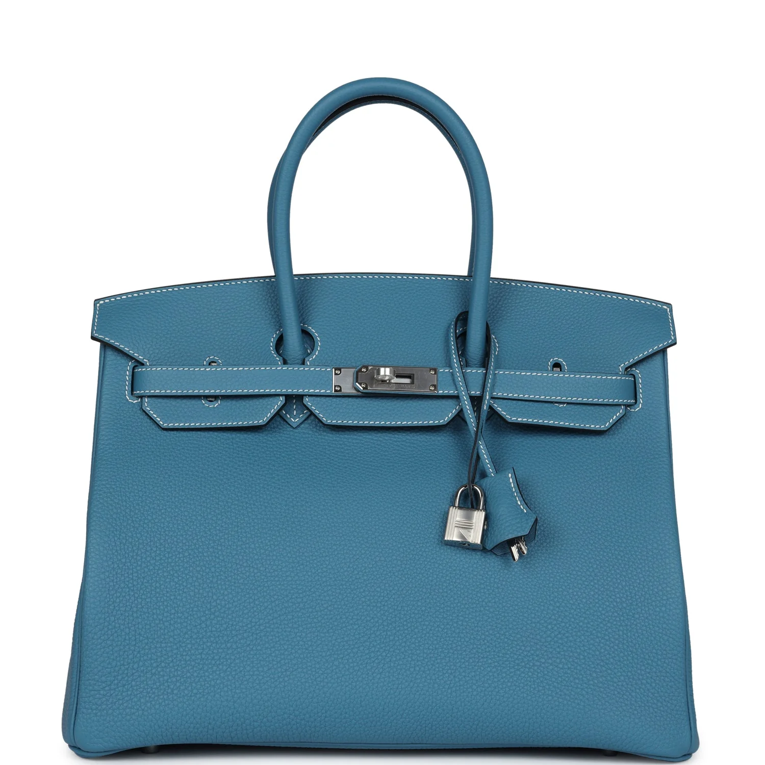 Replicate Hermes Birkin 35 Blue Jean Togo Palladium Hardware(1:1 replica)