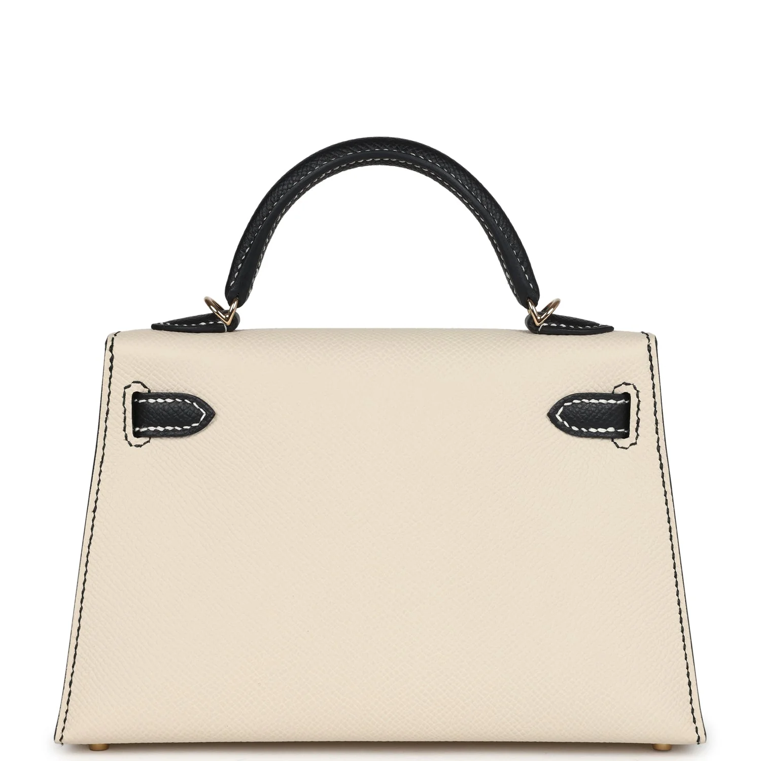 Replicate Hermes Special Order (HSS) Kelly Sellier 20 Craie and Black Epsom Permabrass Hardware(1:1 replica)