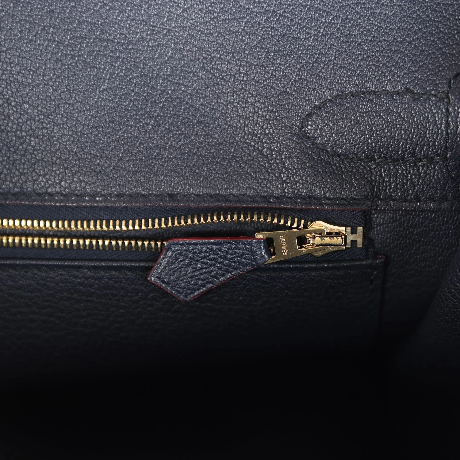 Replicate Hermes Birkin 30 Bleu Indigo and Rouge H Contour Epsom Gold Hardware(1:1 replica)