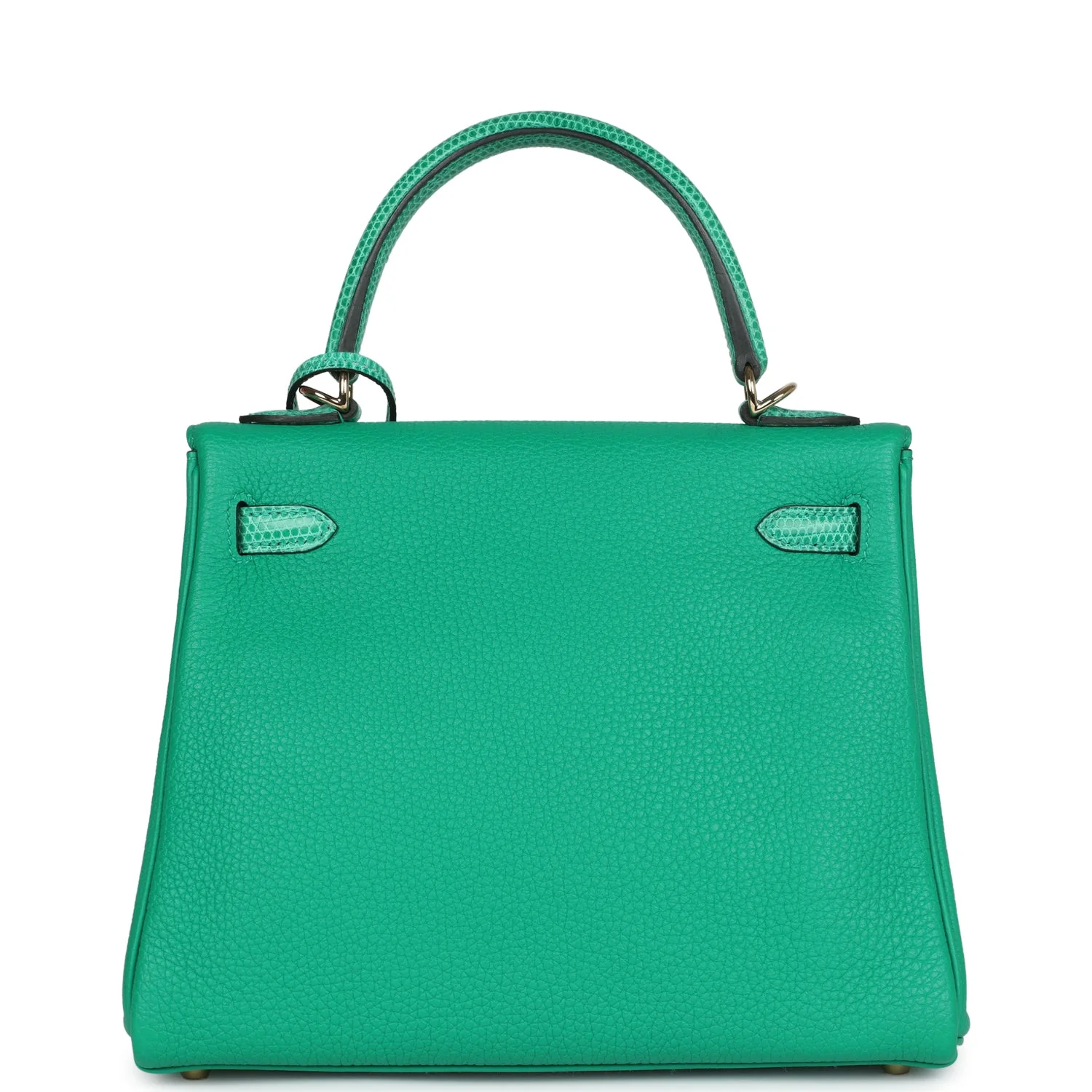 Replicate Hermes Kelly Retourne 25 Menthe Togo and Varanus Niloticus Lizard Touch Permabrass Hardware(1:1 replica)