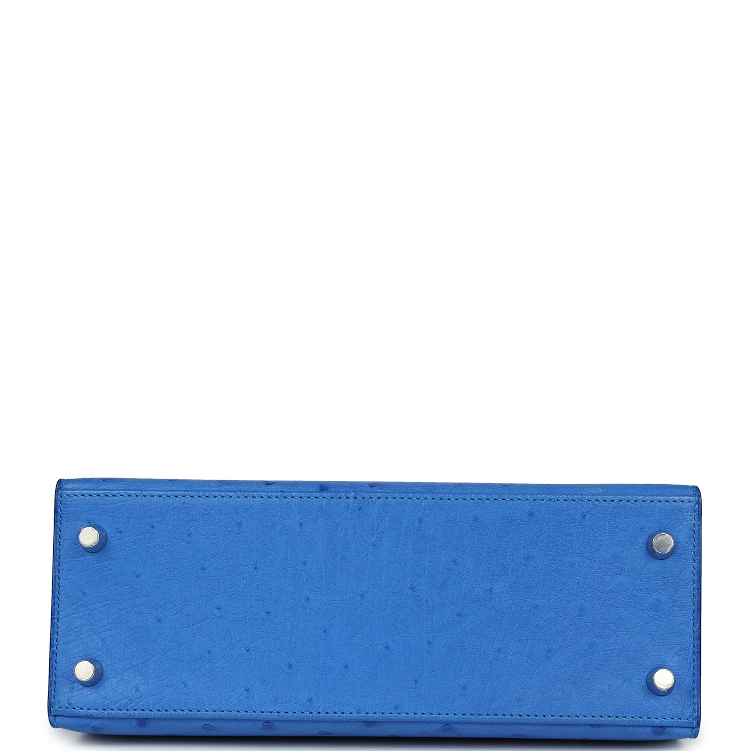 Replicate Hermes Kelly Sellier 25 Bleuet Ostrich Palladium Hardware(1:1 replica)