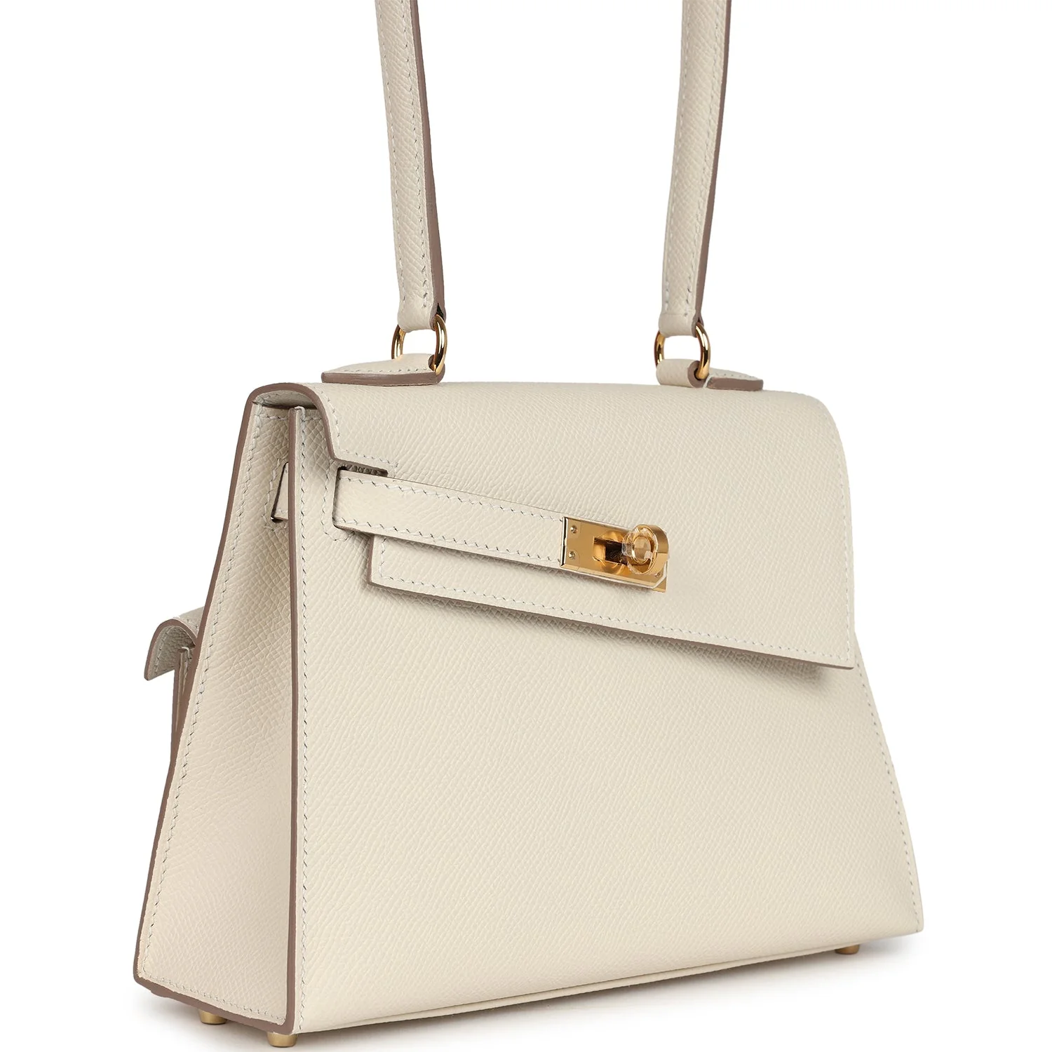 Replicate Hermes Kelly Sellier en Desordre 20 Craie Epsom Gold Hardware(1:1 replica)