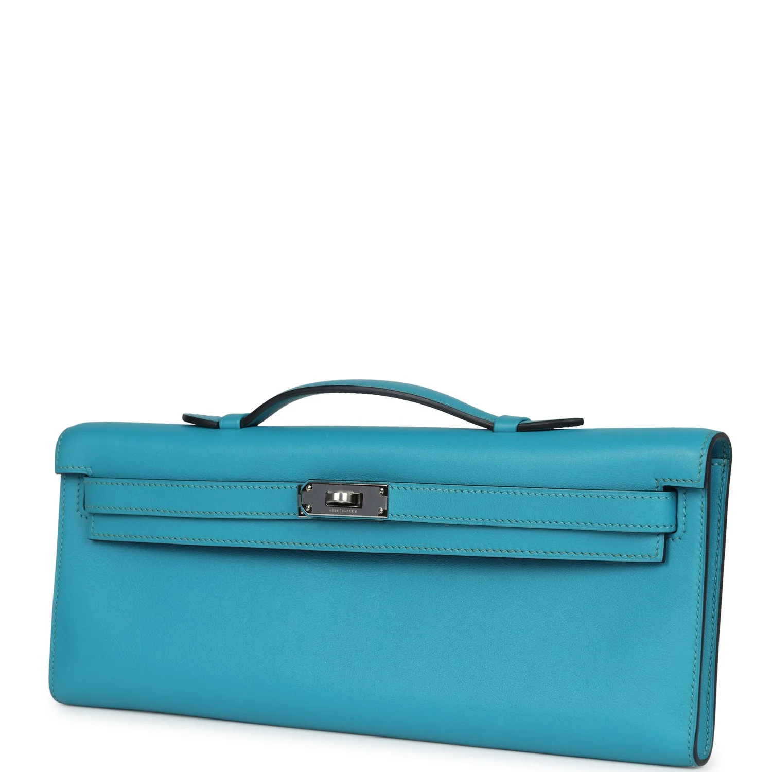 Replicate Hermes Kelly Cut Turquoise Swift Palladium Hardware(1:1 replica)