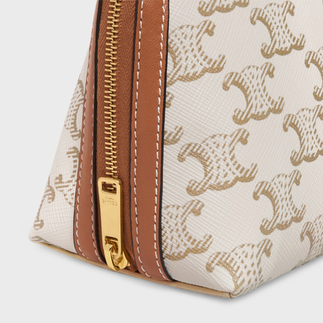 Replicate CLUTCH WITH CHAIN IN TRIOMPHE CANVAS AND LAMBSKIN WHITE/TAN(1:1 replica)