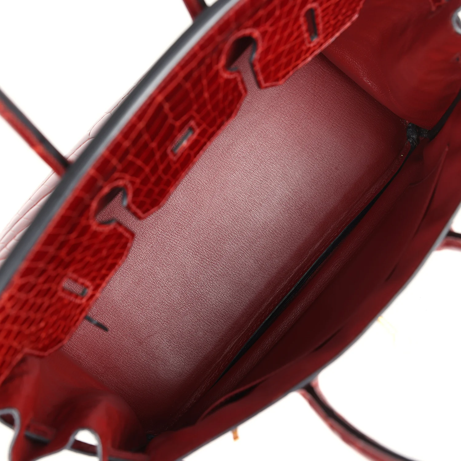 Replicate Hermes Birkin 35 Rouge H Shiny Crocodile Porosus Gold Hardware(1:1 replica)
