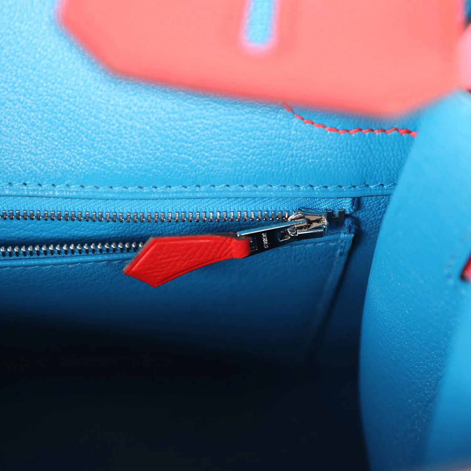 Replicate Hermes Casaque Birkin 30 Rouge De Coeur, Rose Extreme and Bleu Zanzibar Epsom Palladium Hardware(1:1 replica)