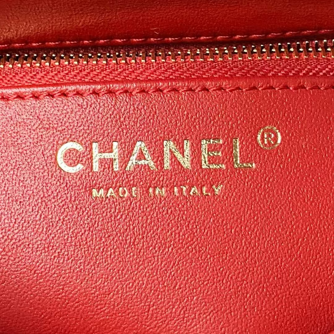 Replicate Chanel AS4654 Mini Fashion CC Flap Bag Red Lambskin Light Gold Hardware(1:1 replica)